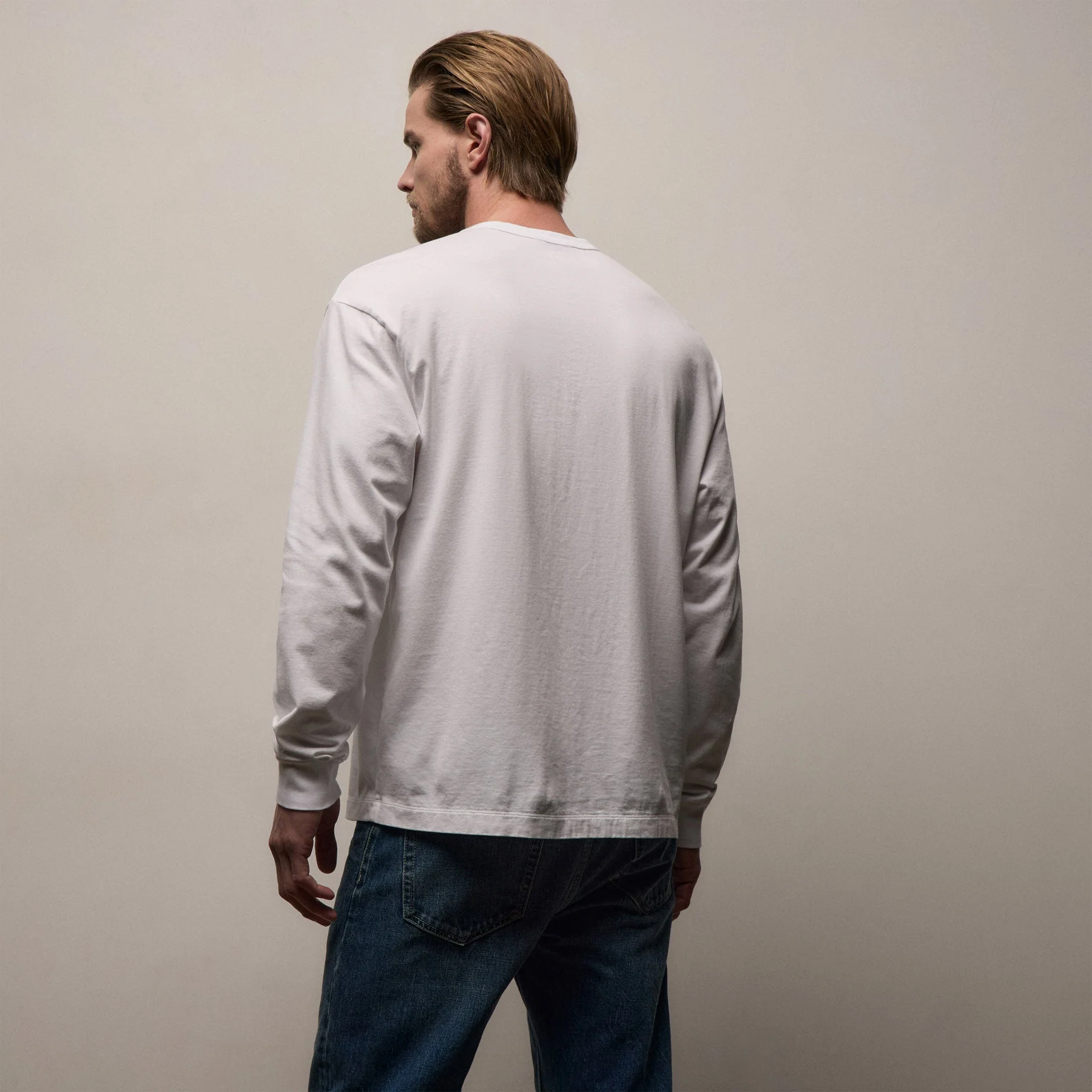 Heavy Luxe Jersey Oversized Long Sleeve - White - Image 5