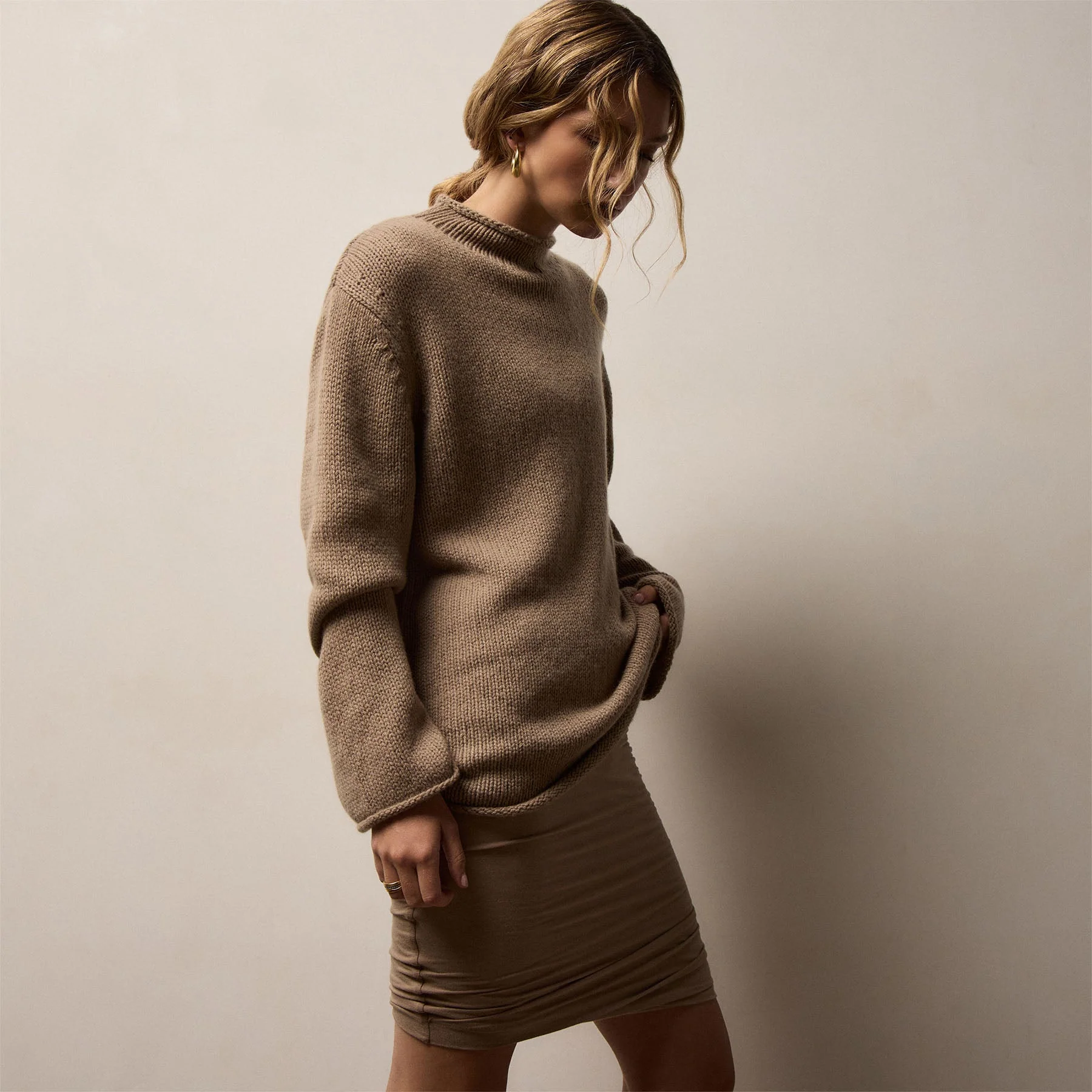 Heavy Spun Cashmere Sweater - Coffee - Image 2
