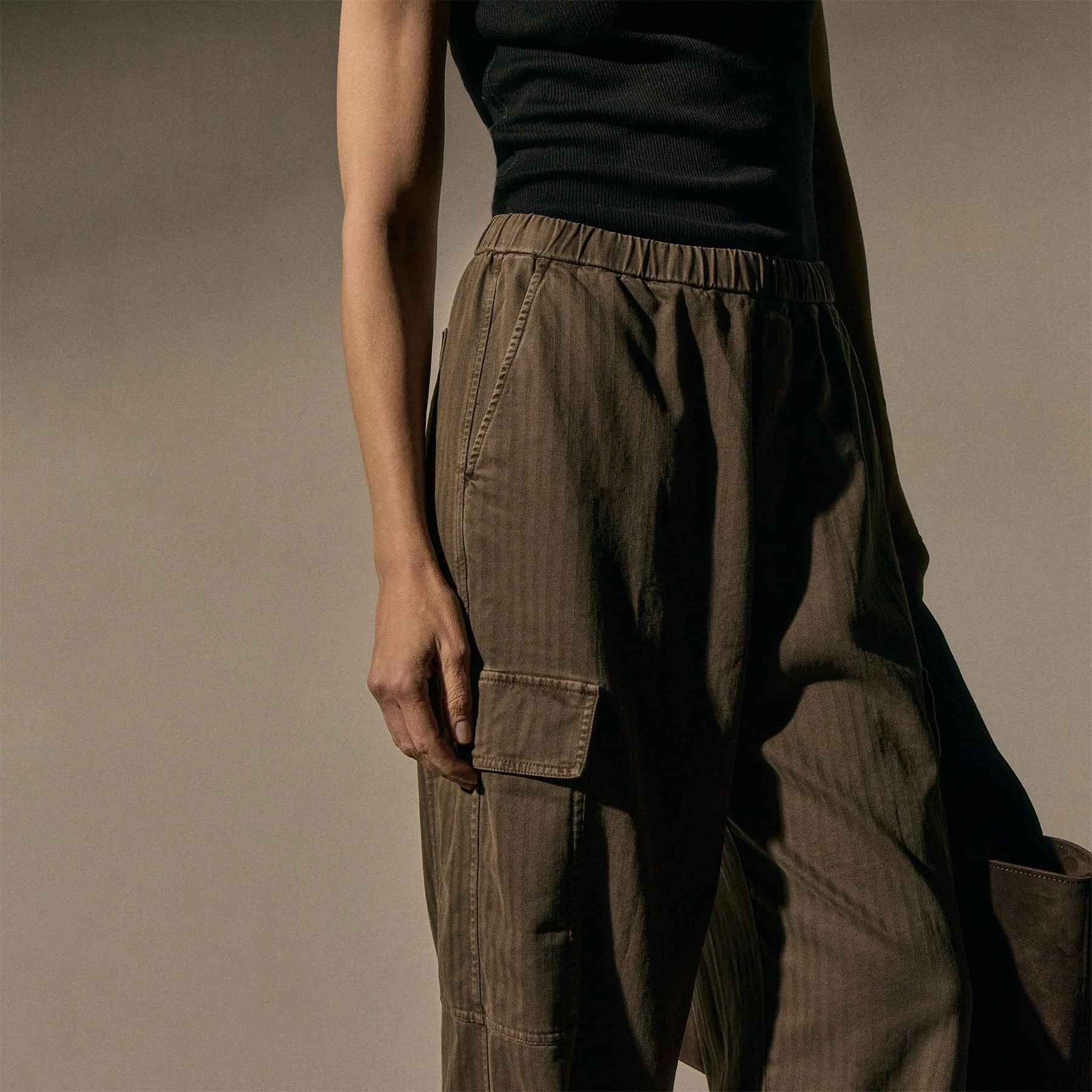 Herringbone Twill Parachute Pant - Caribou Pigment - Image 2