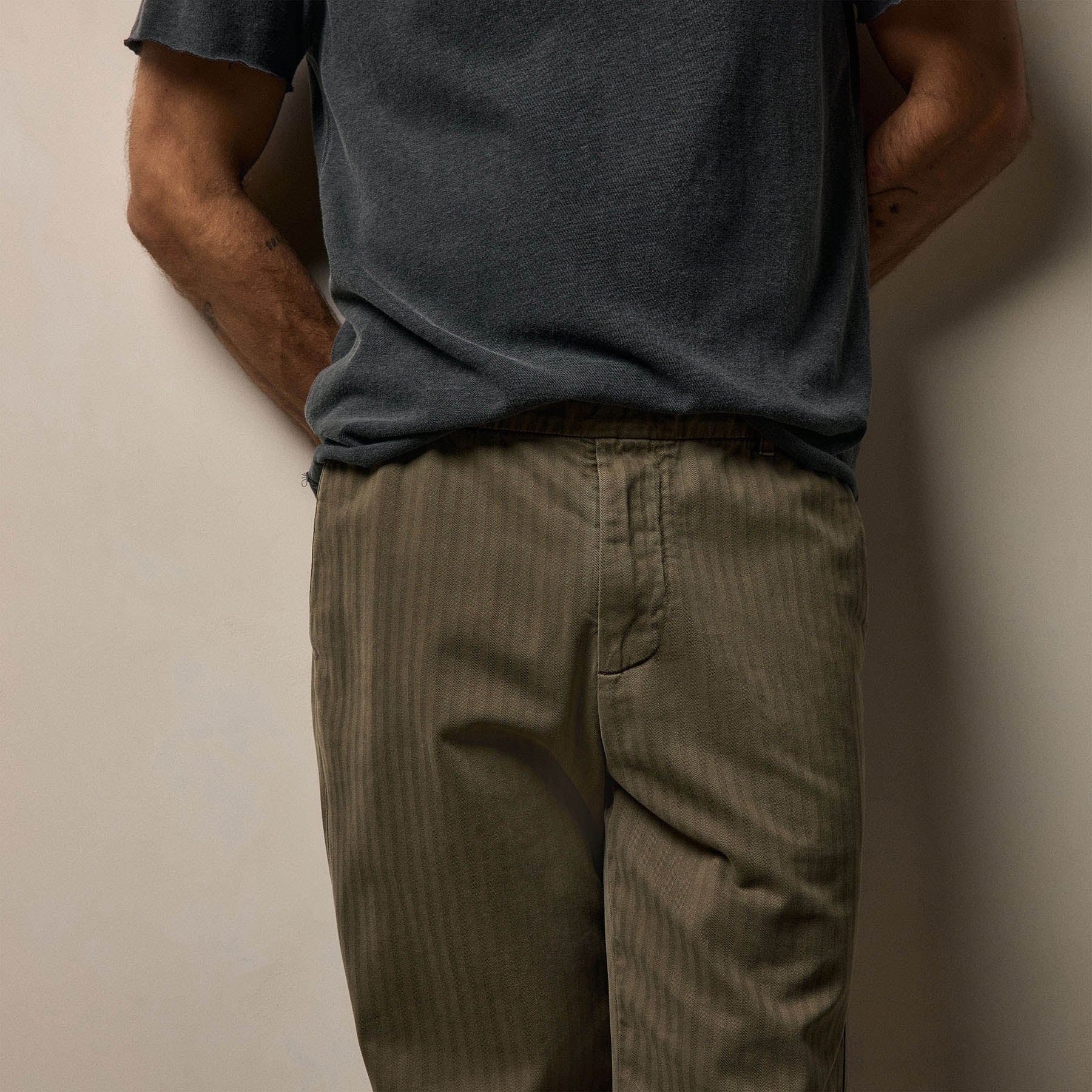 Herringbone Twill Trouser - Birch Pigment - Image 4