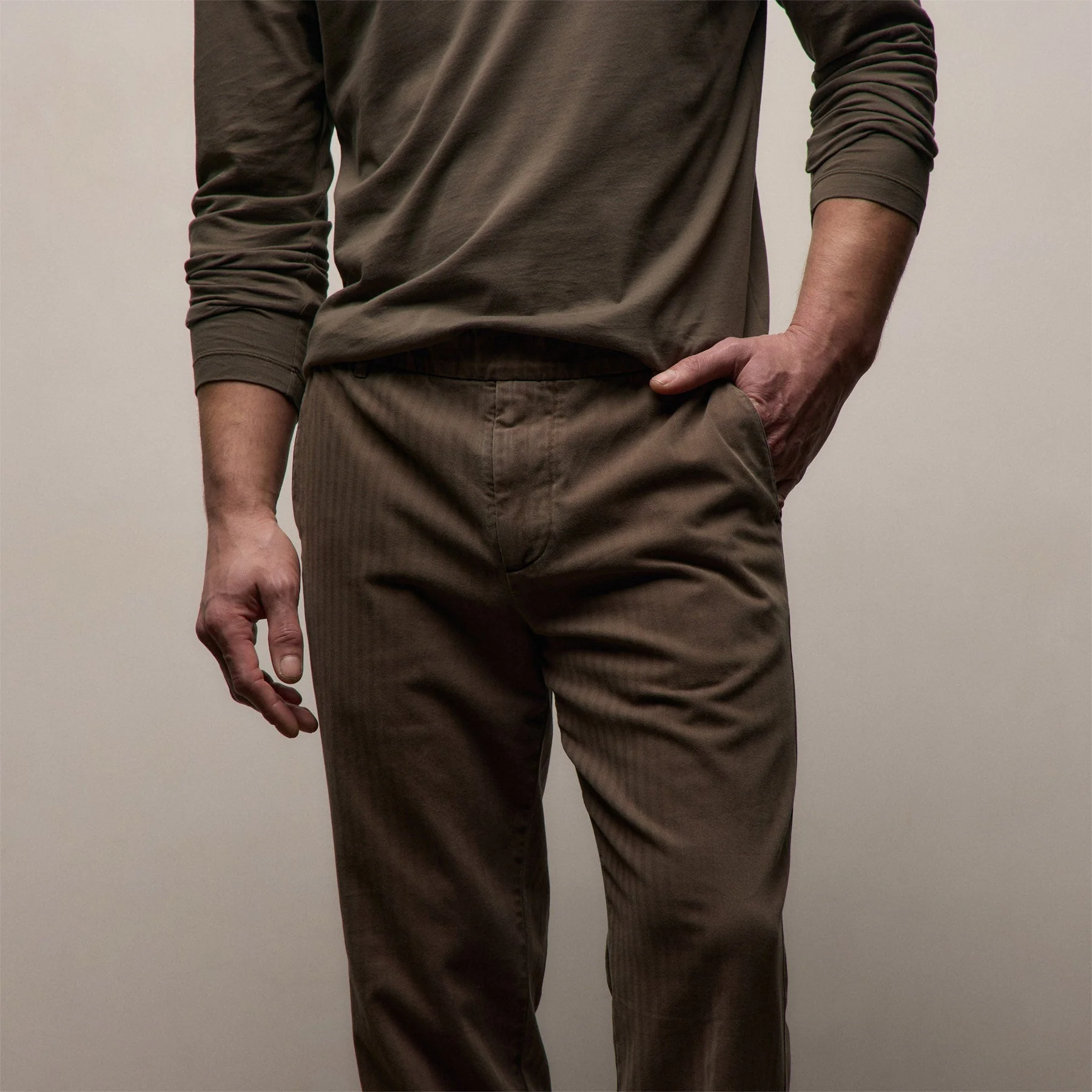 Herringbone Twill Trouser - Caribou Pigment - Image 4