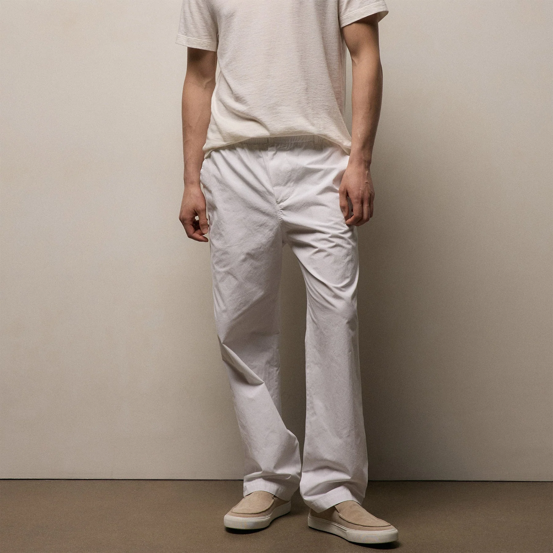 Italian Heavy Poplin Trouser - White - Image 4