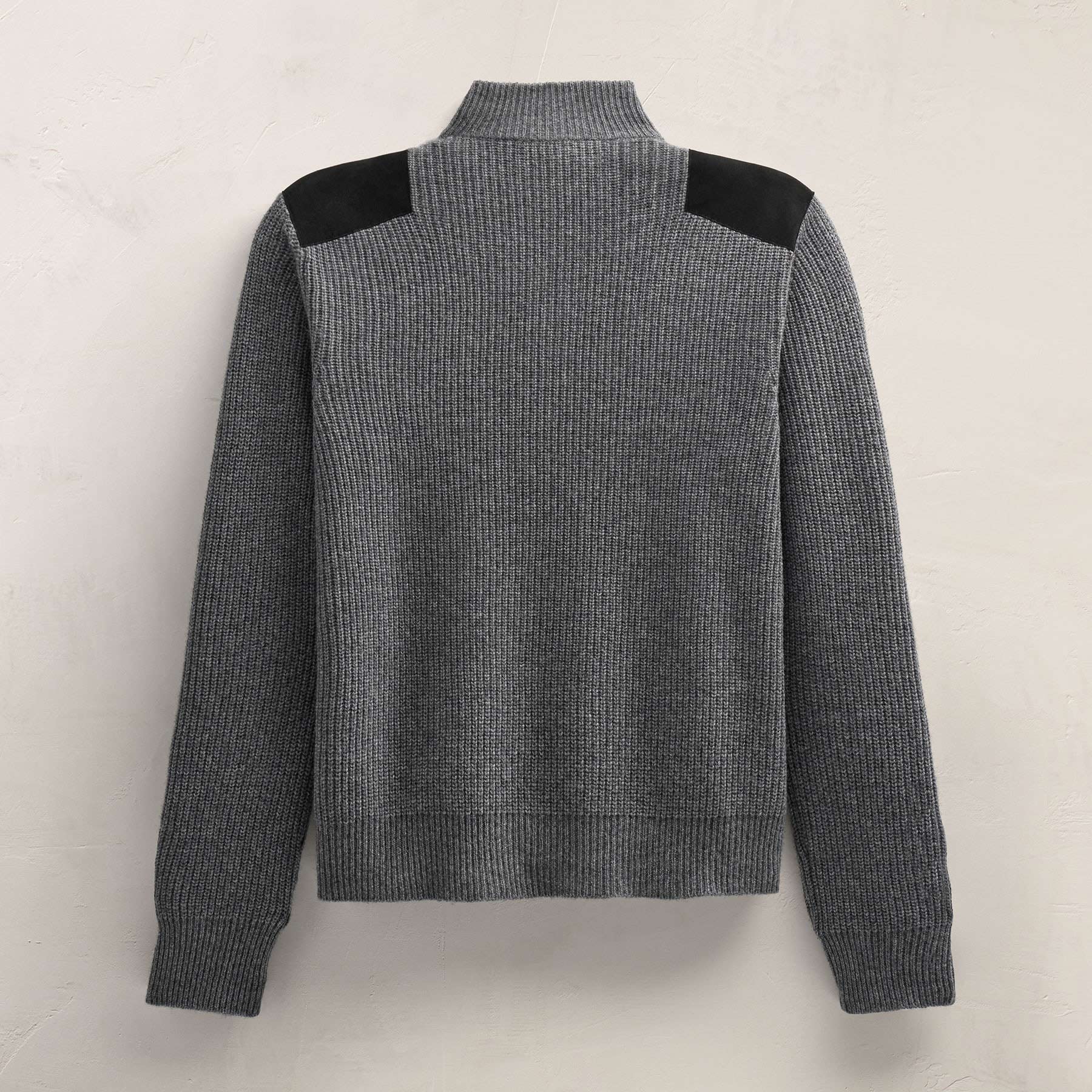 Italian Spun Cashmere Half Zip - Mid Grey - Image 7