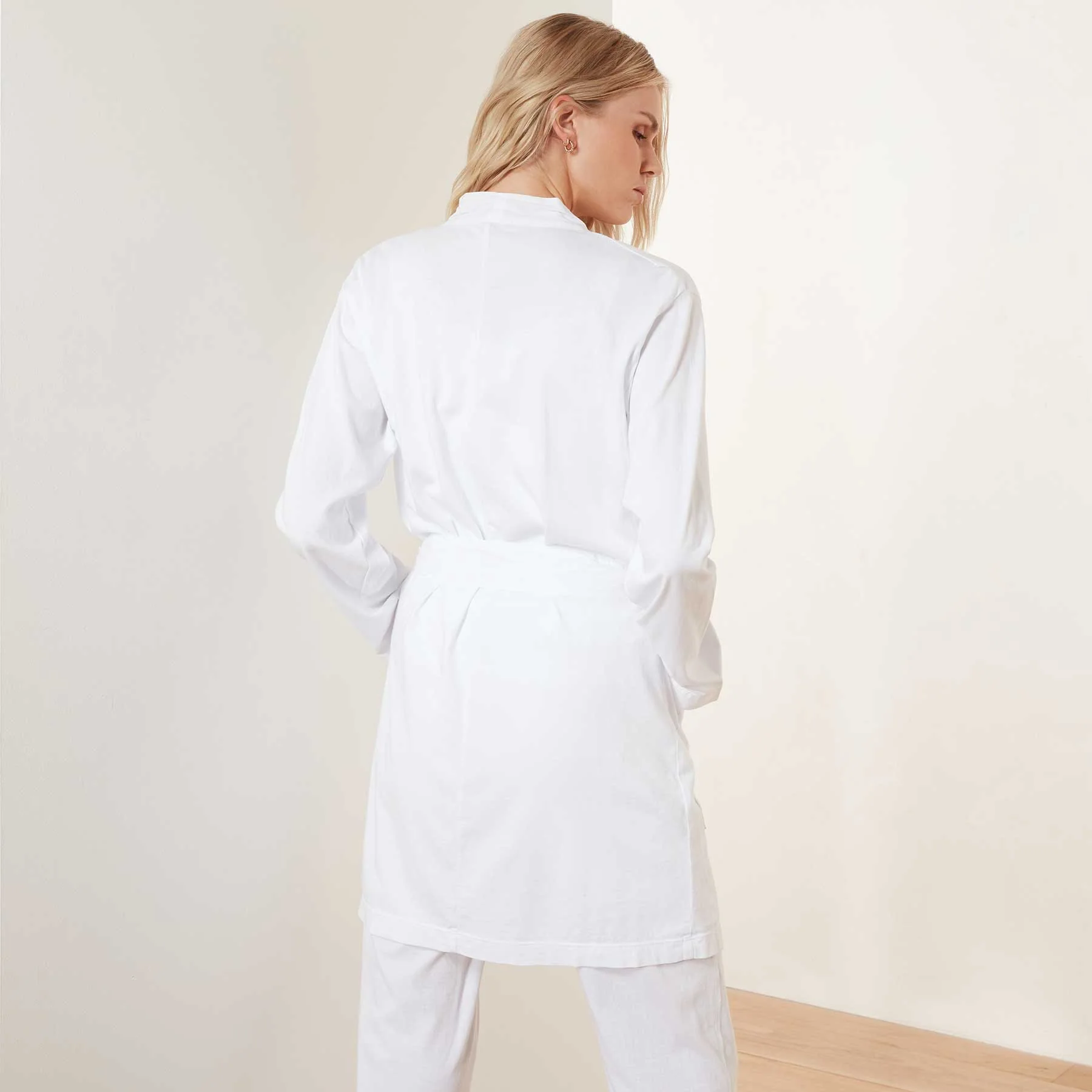 Jersey Robe - White - Image 4