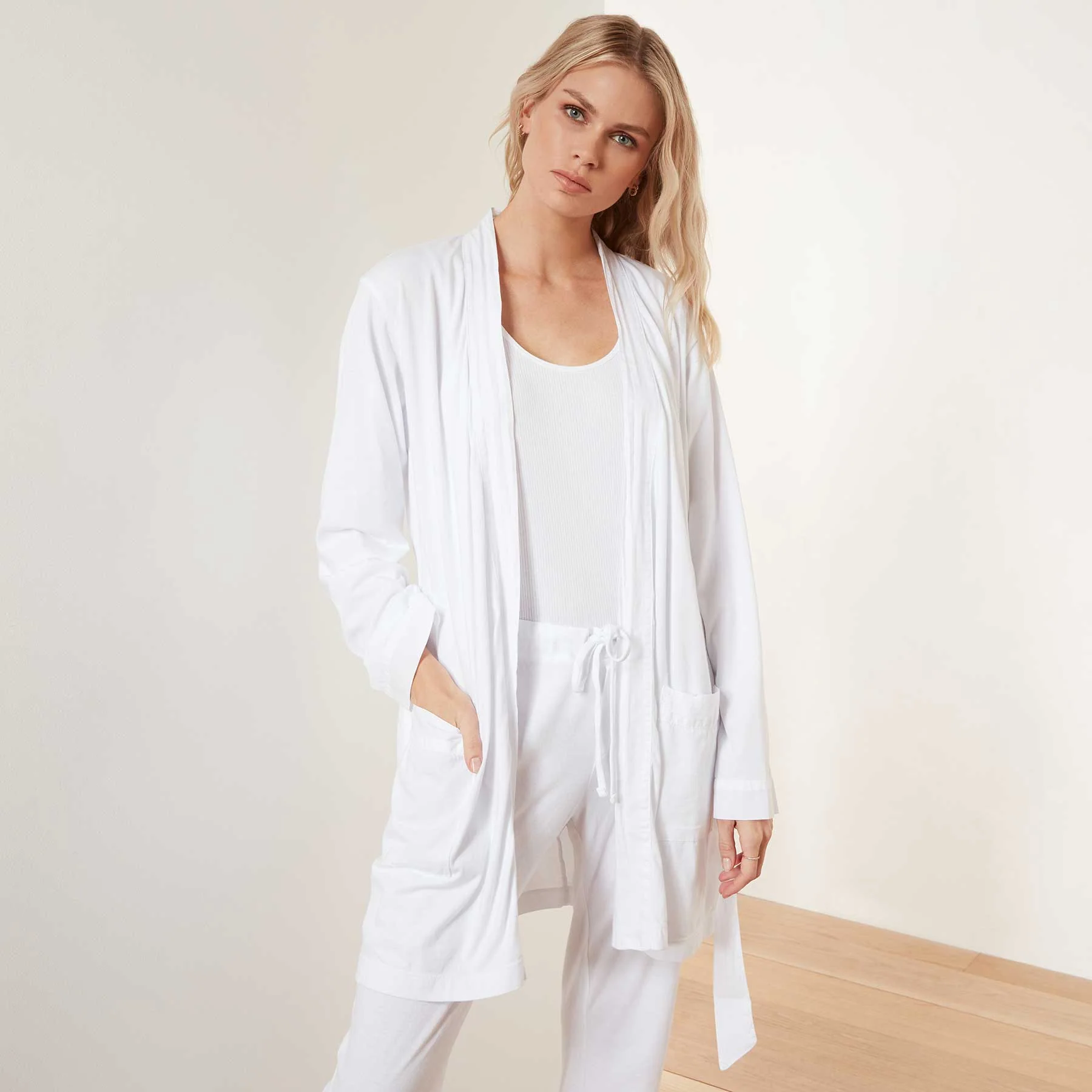 Jersey Robe - White - Image 5