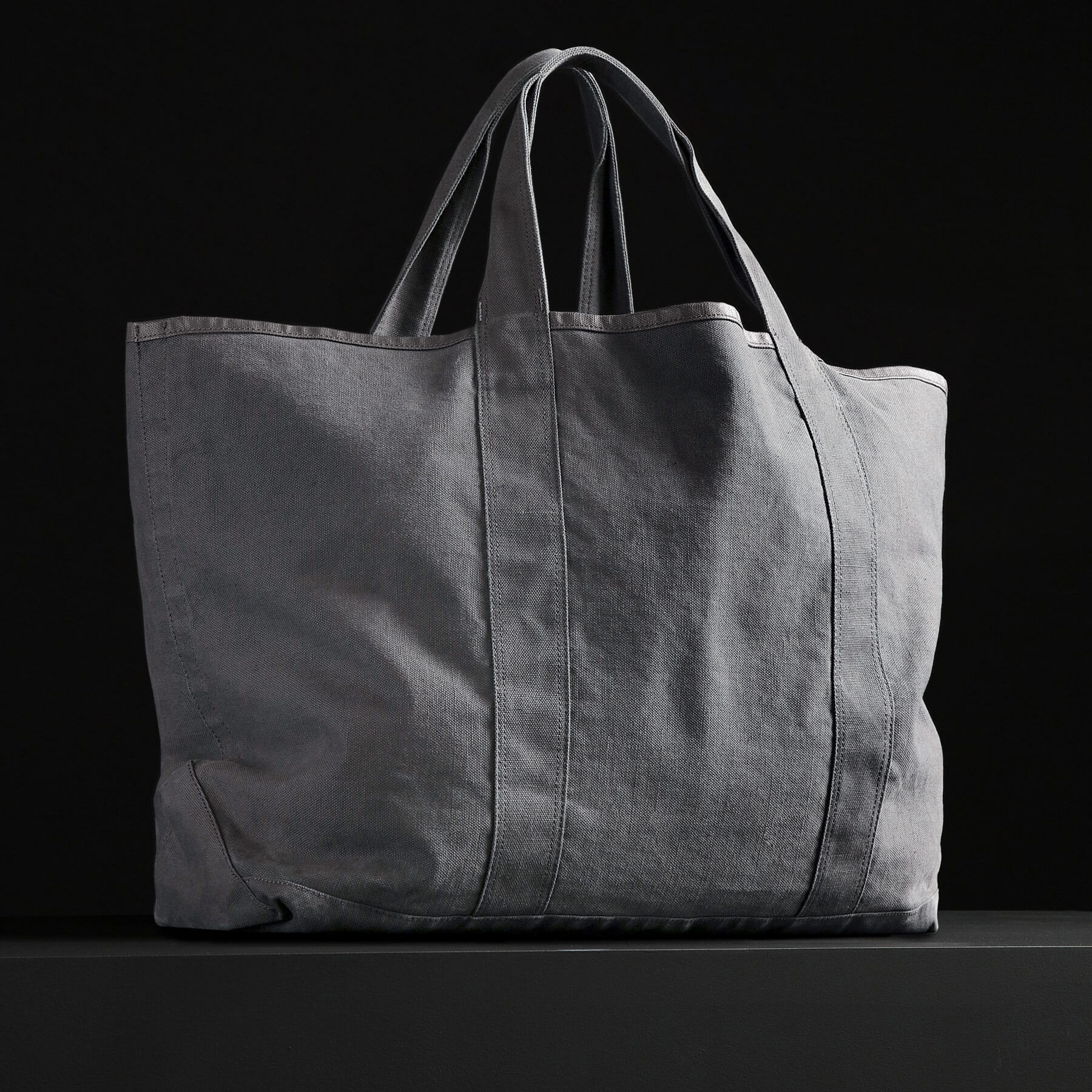 Large Canvas Tote - Silver - Image 2