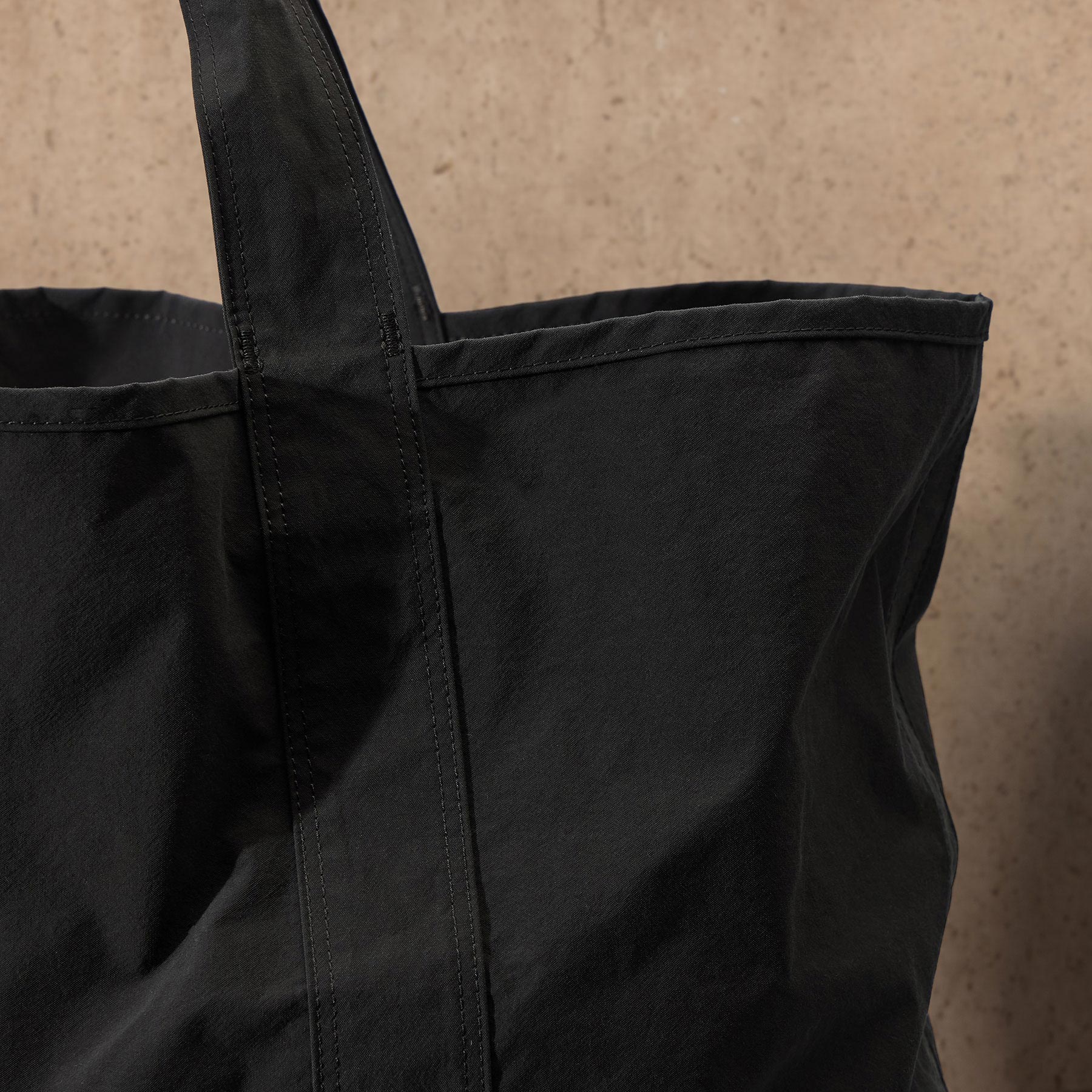 Large Matte Nylon Tote - Black - Image 3