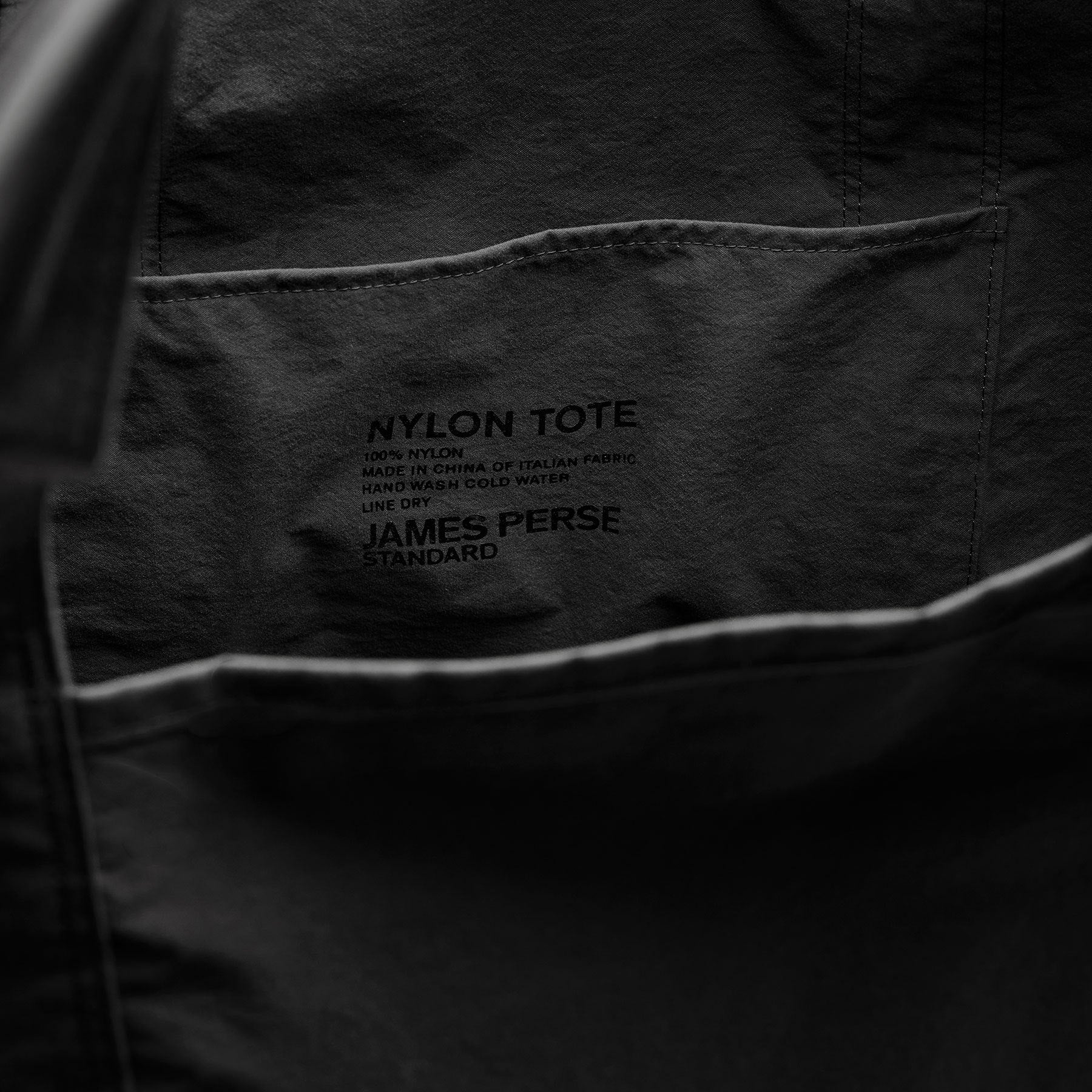 Large Matte Nylon Tote - Black - Image 5