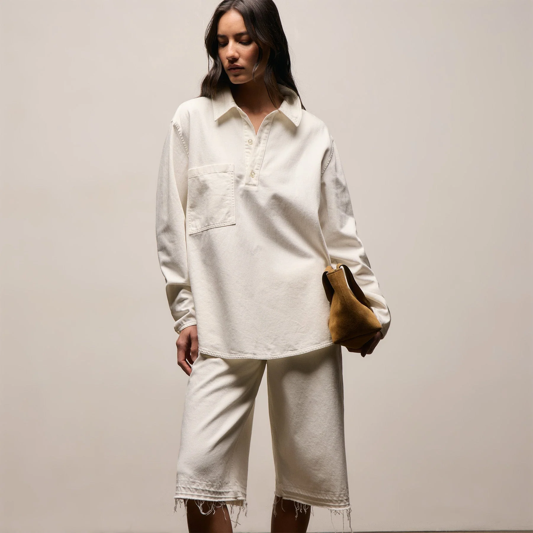 Lightweight Denim Patch Pocket Top - Coastal Cloud - Image 3