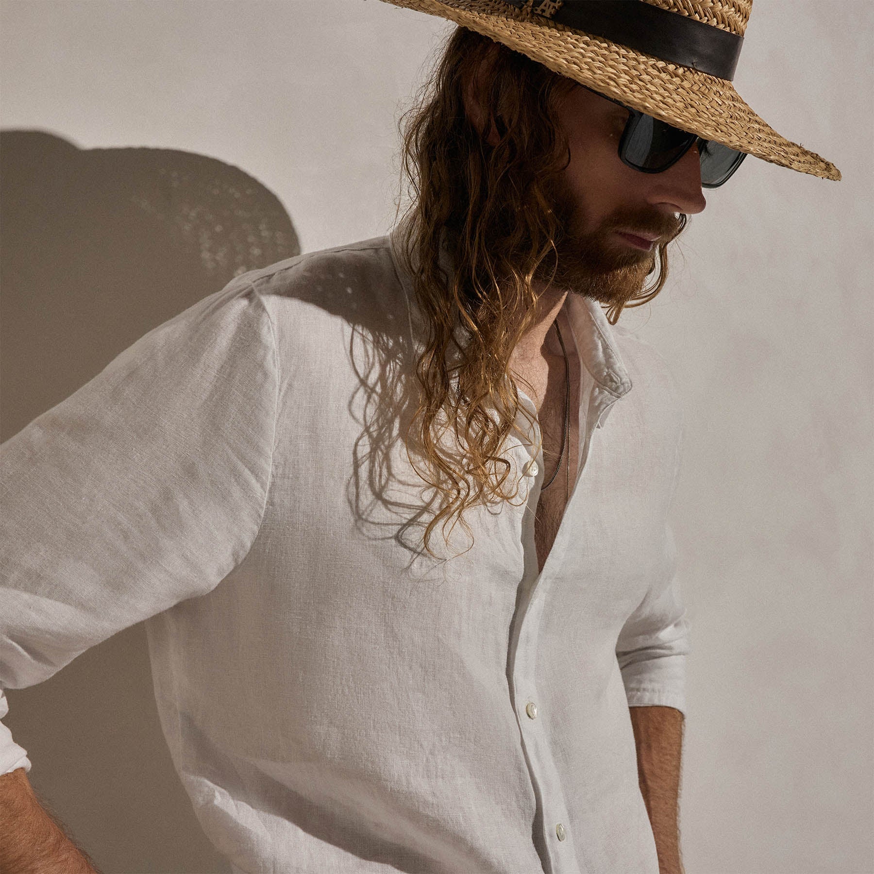 Lightweight Linen Shirt - White - Image 3