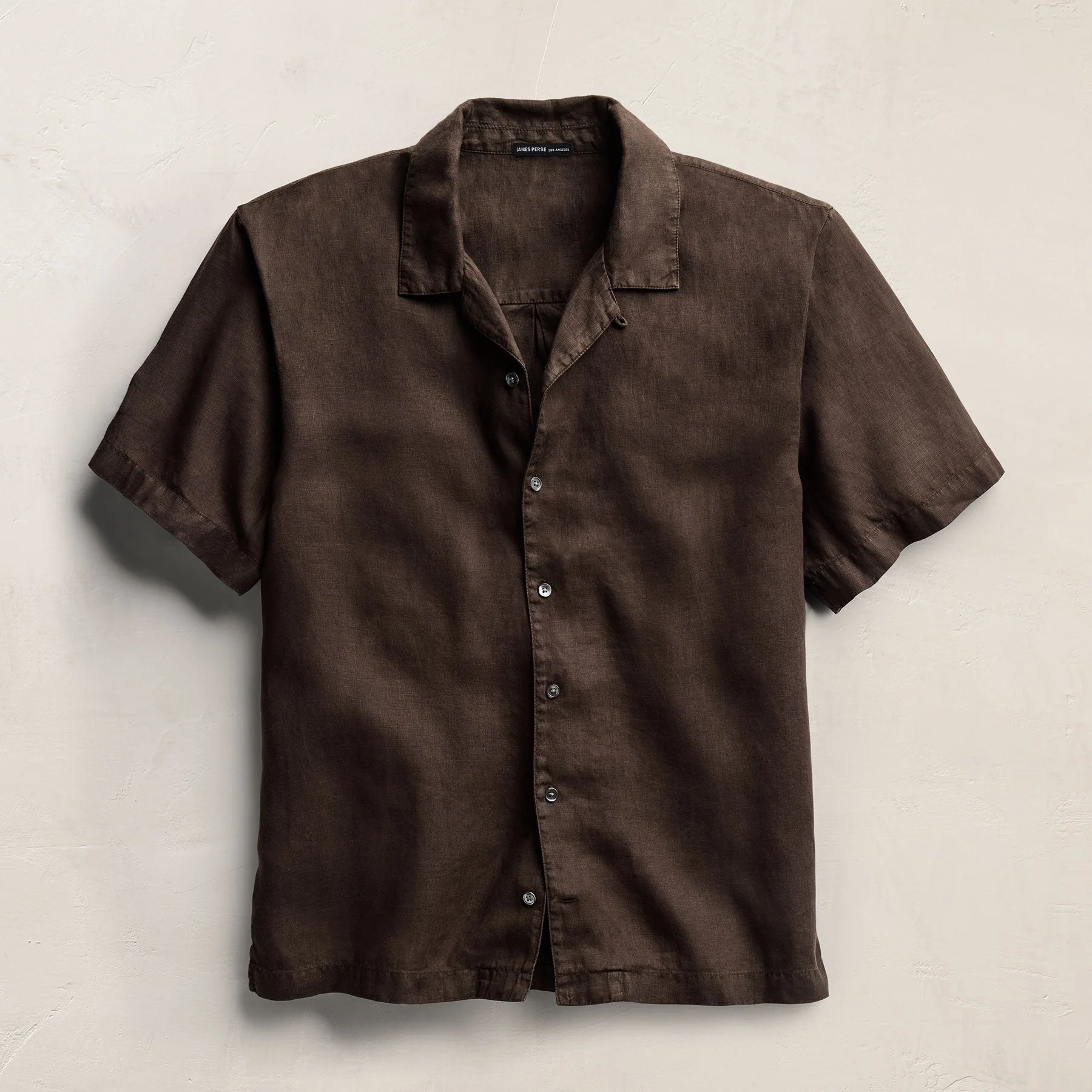 Lightweight Linen Short Sleeve Shirt - Bark Pigment - Image 2