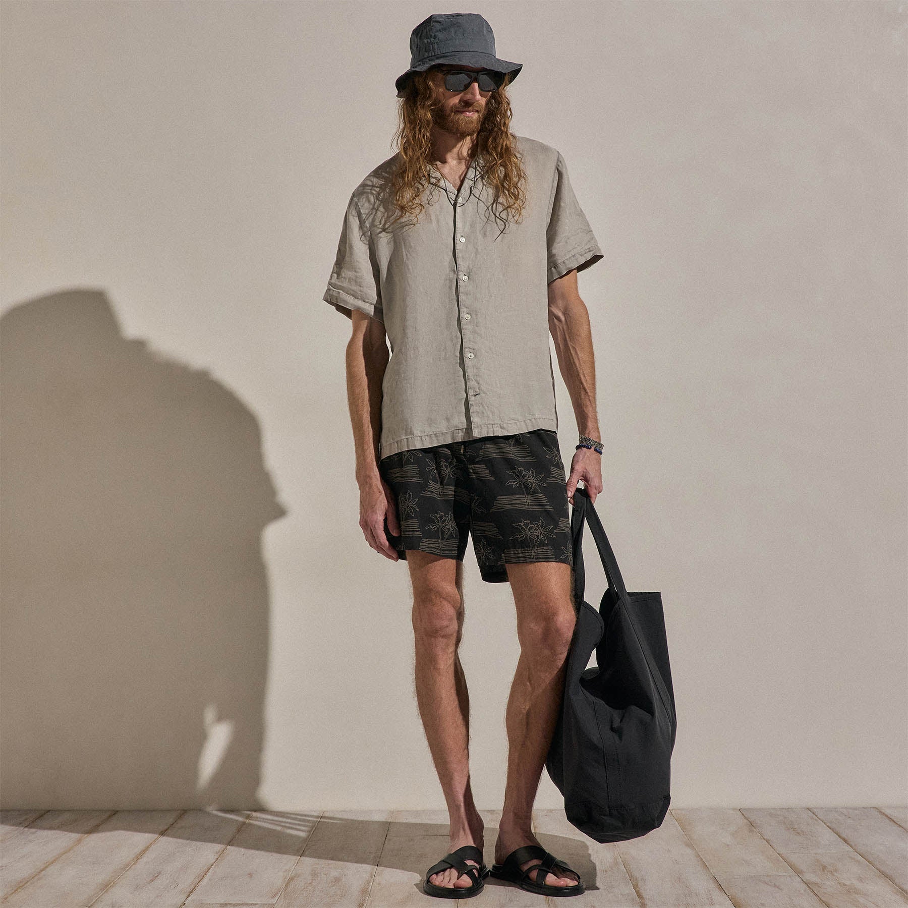 Lightweight Linen Short Sleeve Shirt - Fog Pigment - Image 3
