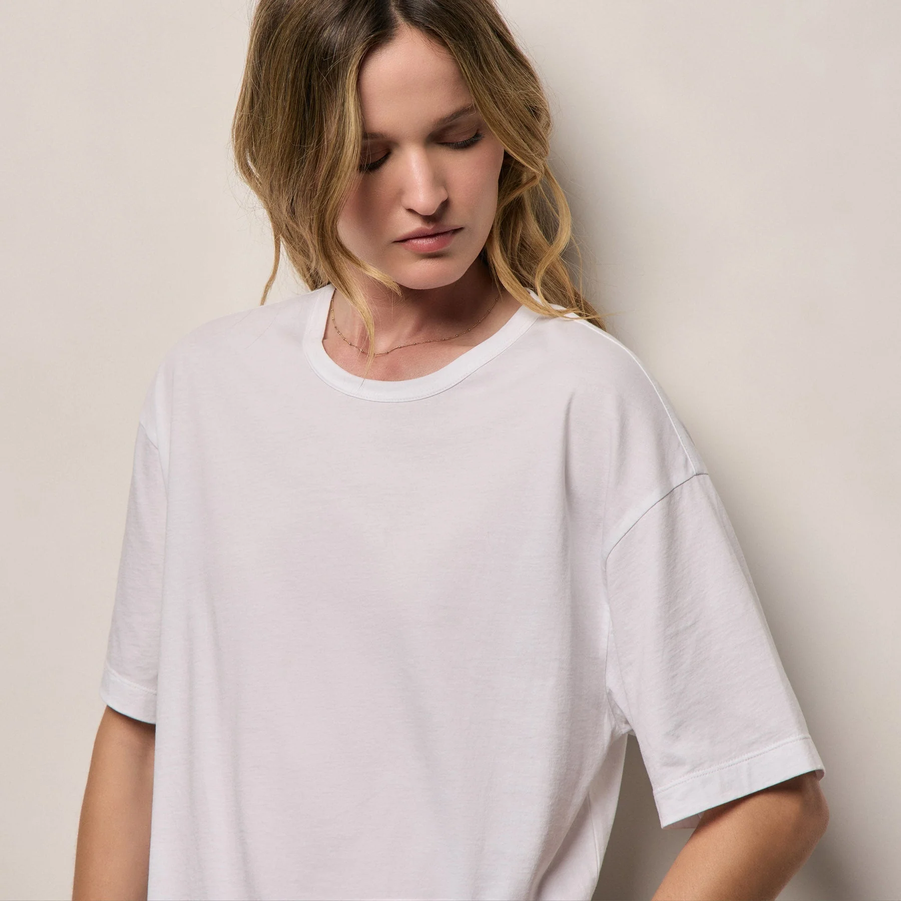 Lightweight Luxe Jersey Tee - White - Image 3