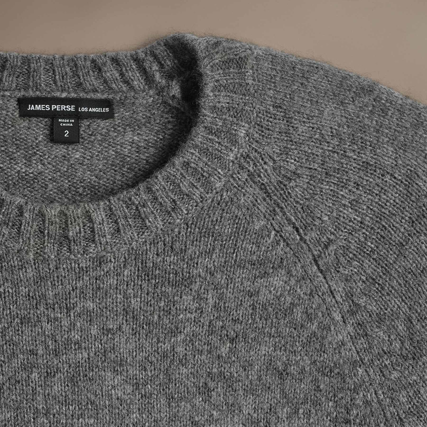 Lightweight Textured Cashmere Crew - Thunder - Image 3