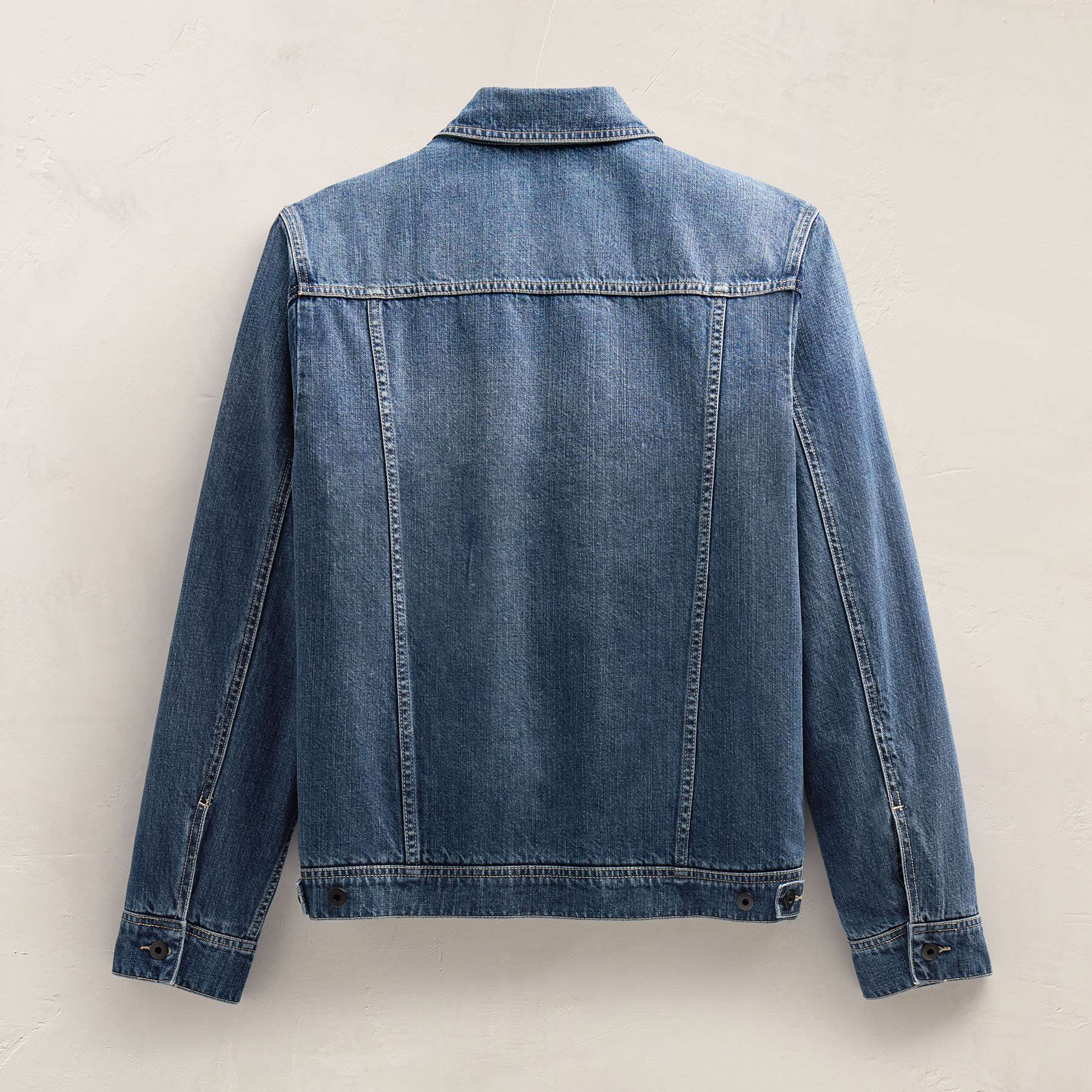 Lined Denim Trucker Jacket - Medium Wash - Image 9