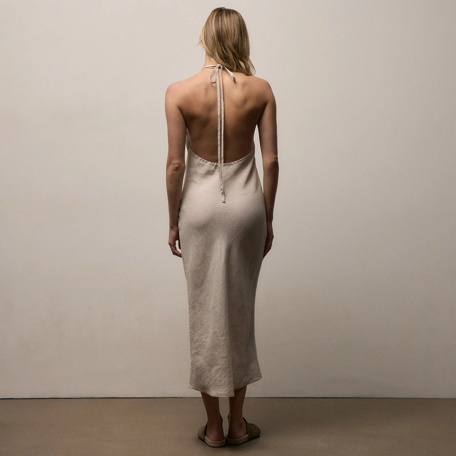 Linen Halter Dress - Salt Pigment - Image 3