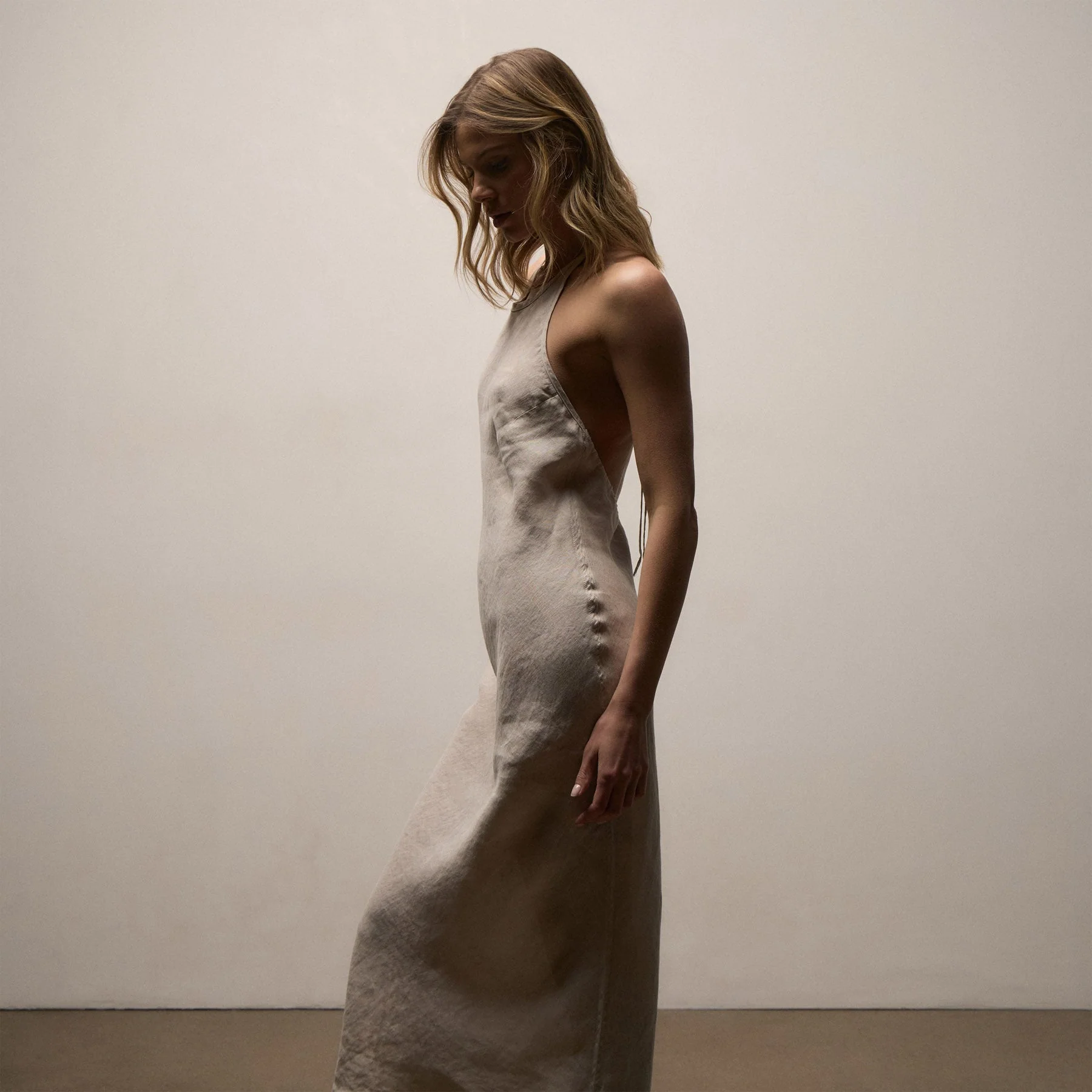 Linen Halter Dress - Salt Pigment - Image 5
