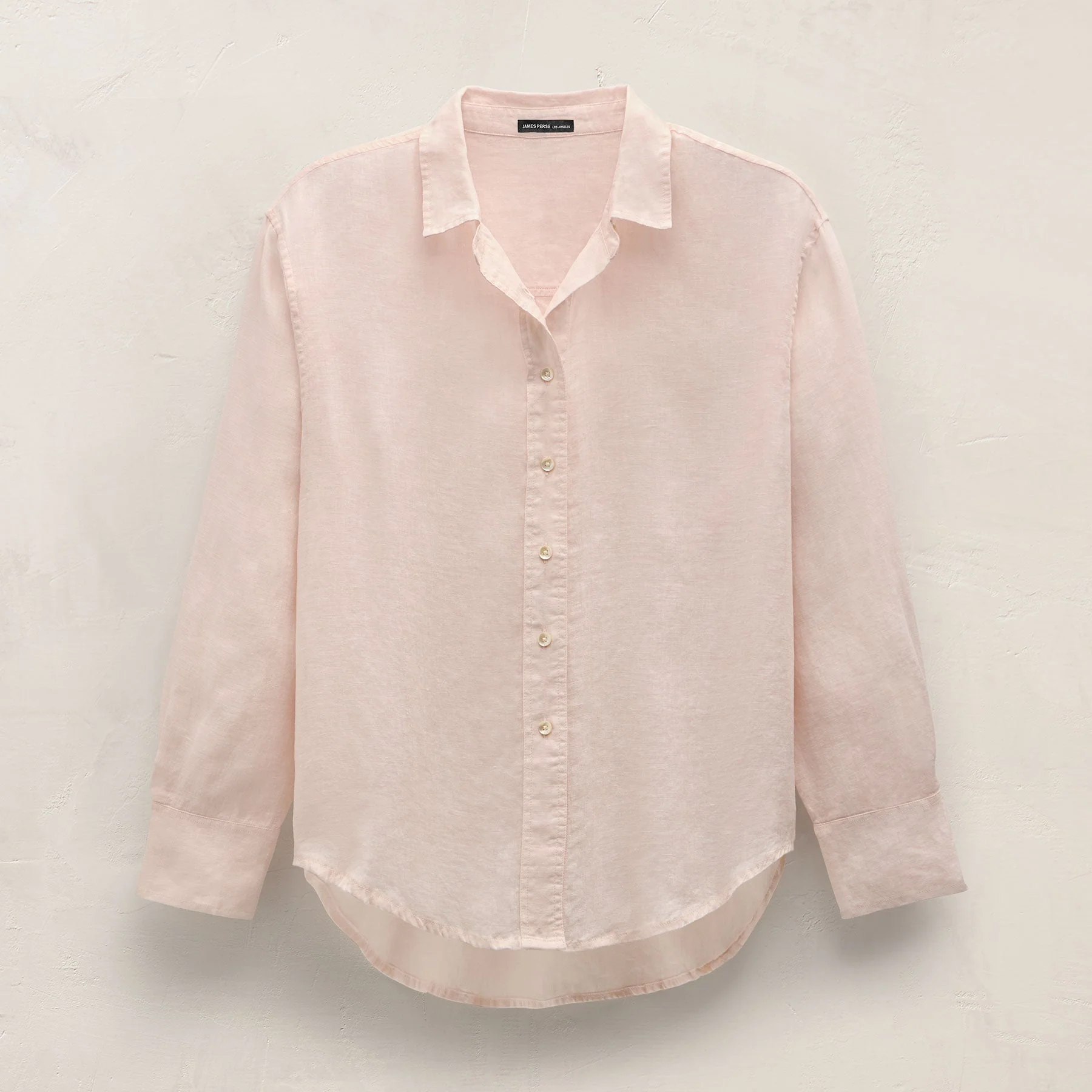 Linen Oversized Shirt - Light Rose Quartz - Image 2