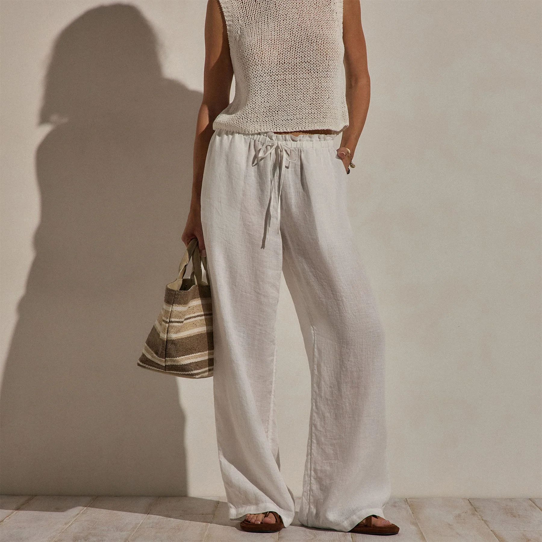 Linen Pant - White