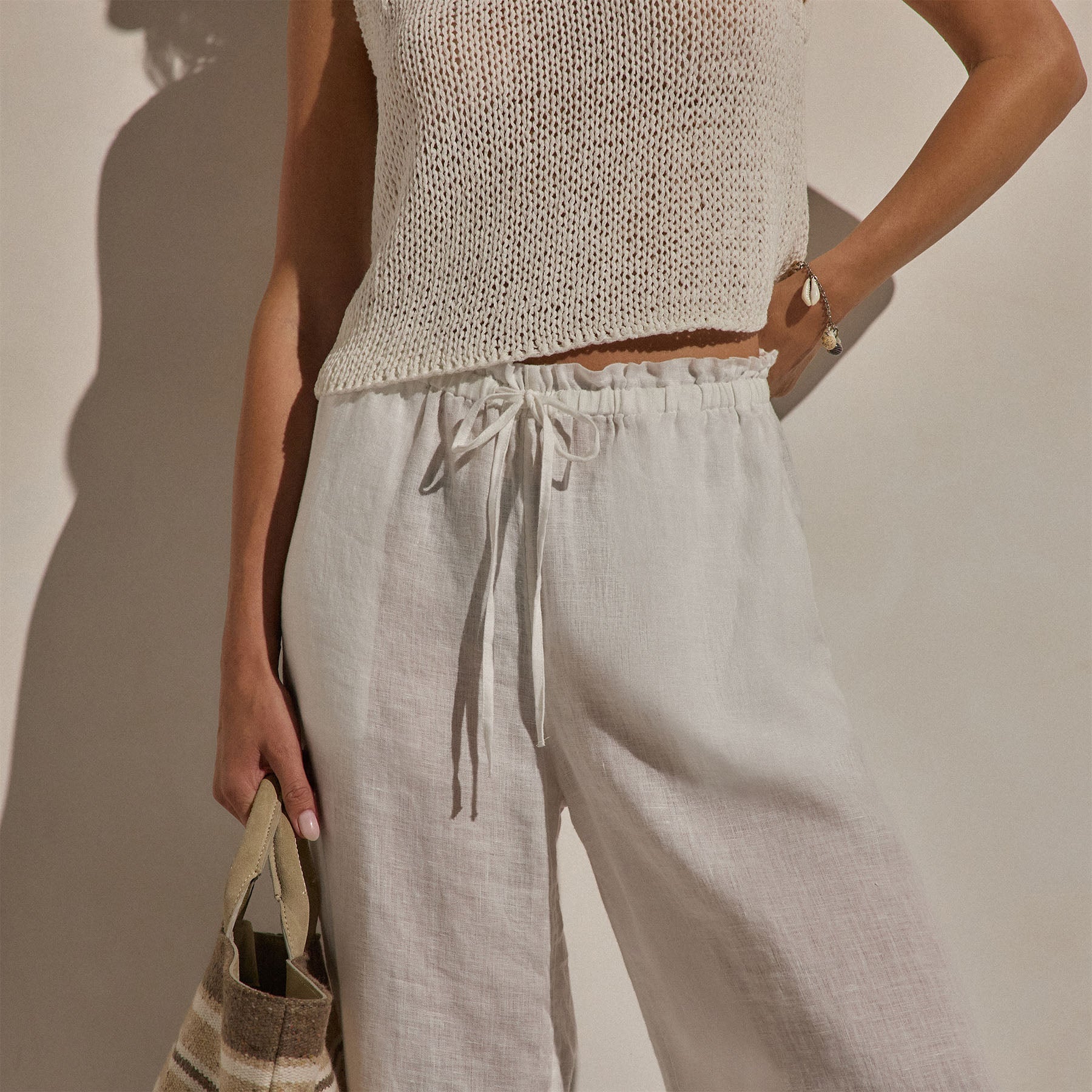 Linen Pant - White - Image 4