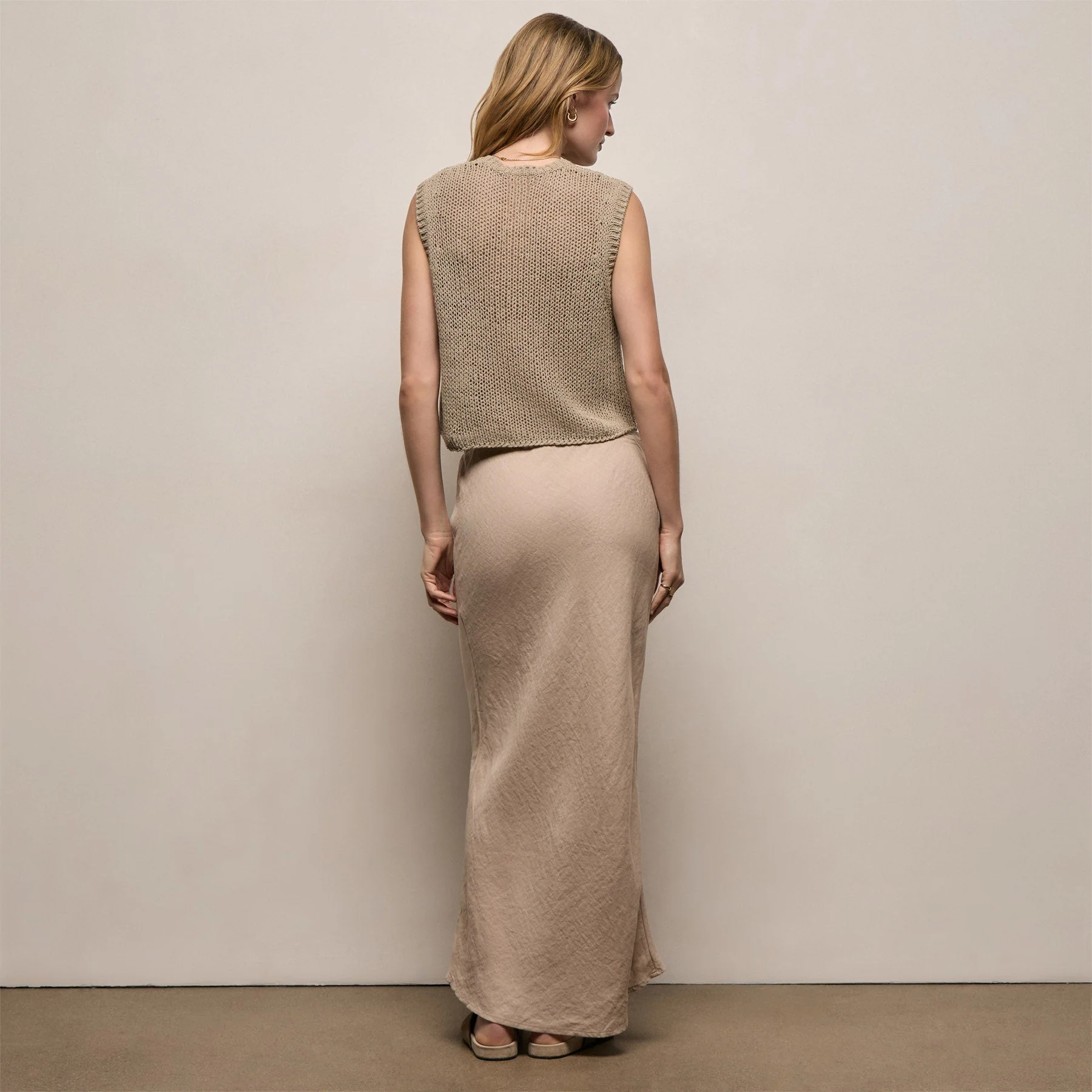 Linen Skirt - Stone - Image 4