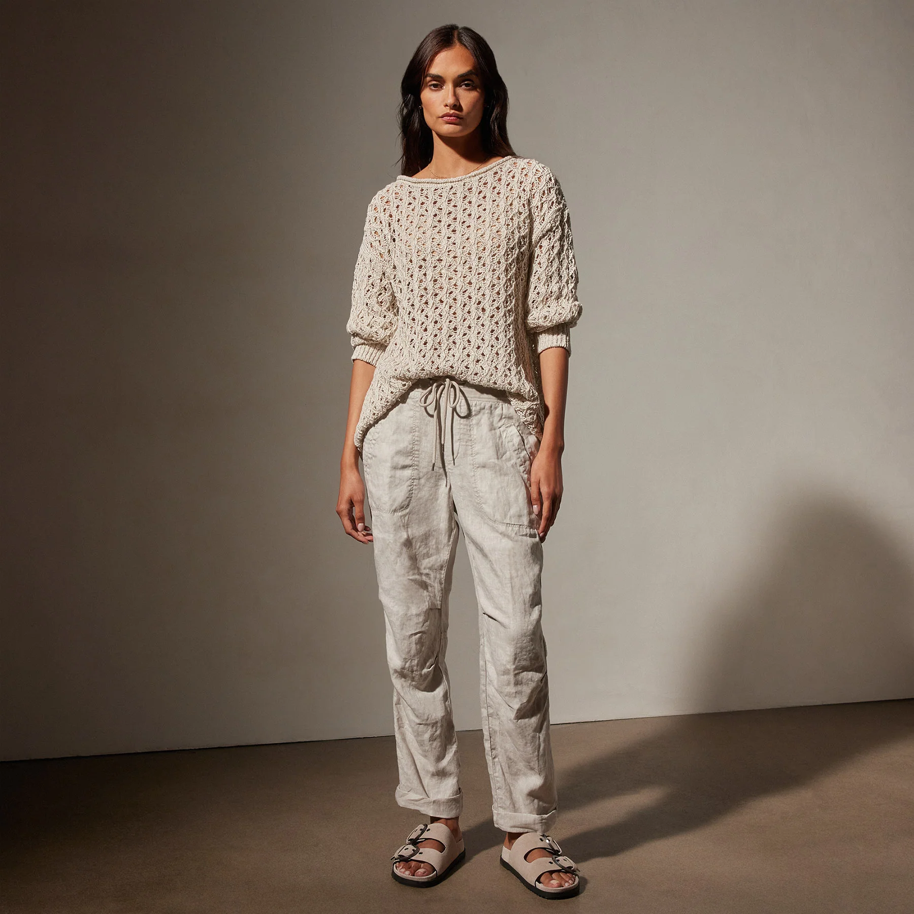 Linen Soft Drape Pant - Salt Pigment - Image 3