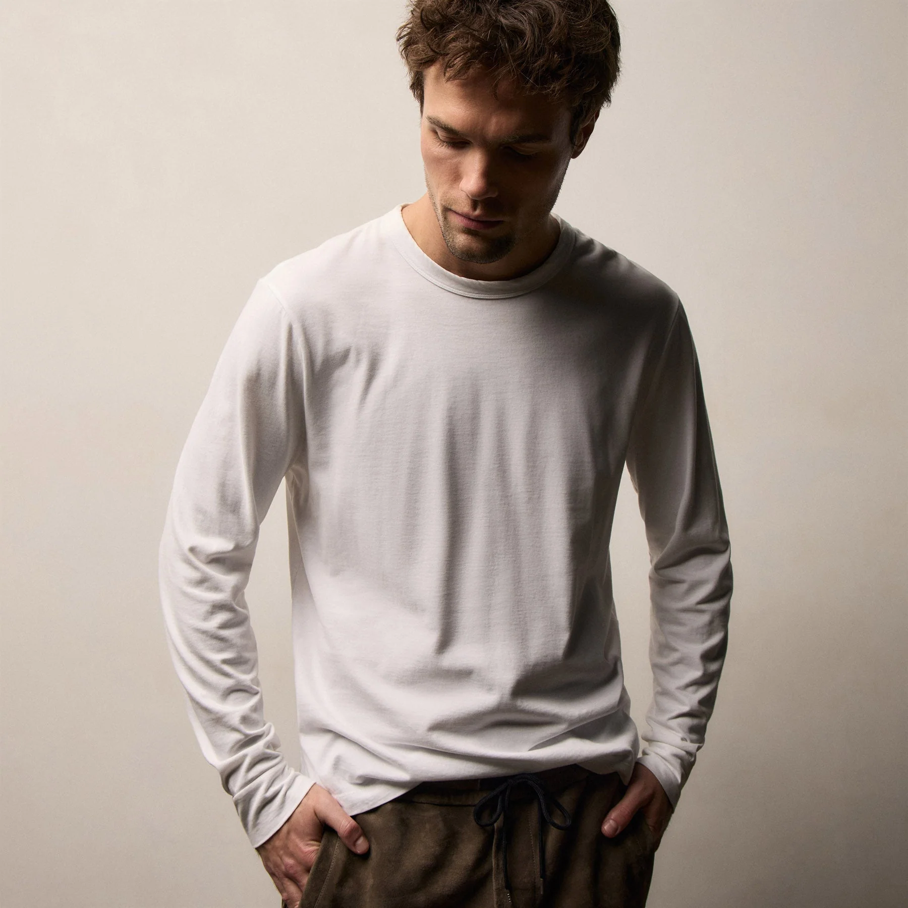 Heavy Luxe Jersey Long Sleeve - White - Image 3
