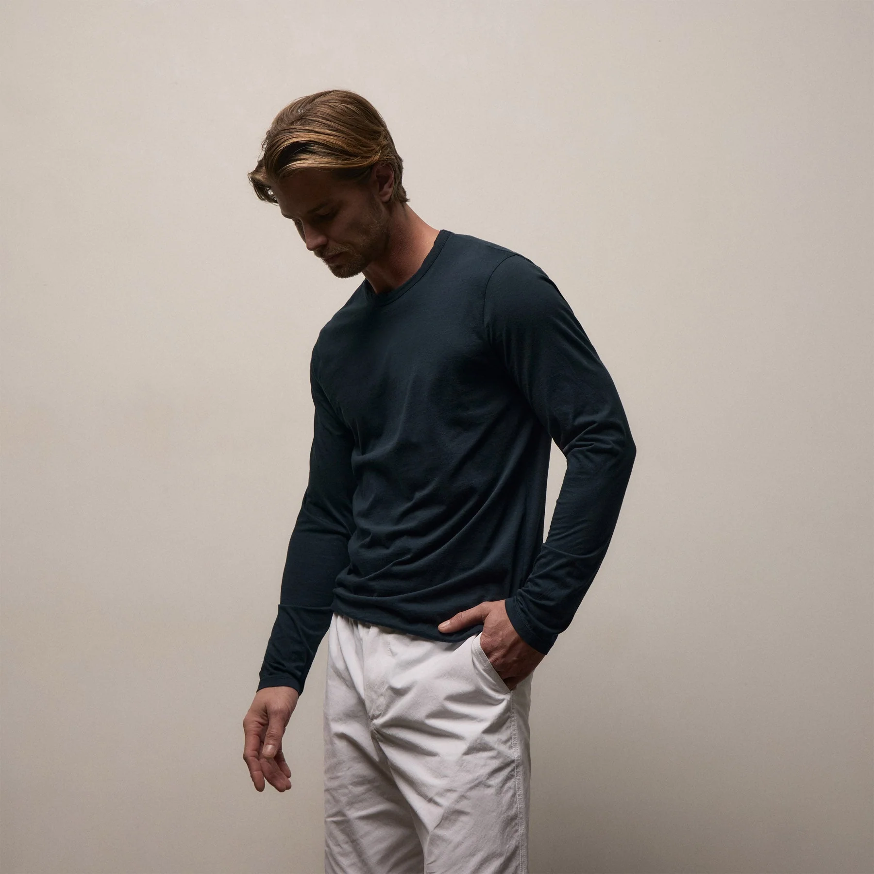Luxe Lotus Jersey Long Sleeve - French Navy - Image 5