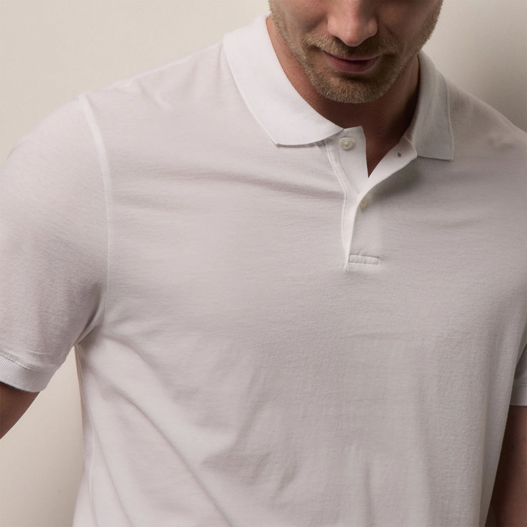 Luxe Lotus Jersey Polo - White - Image 4