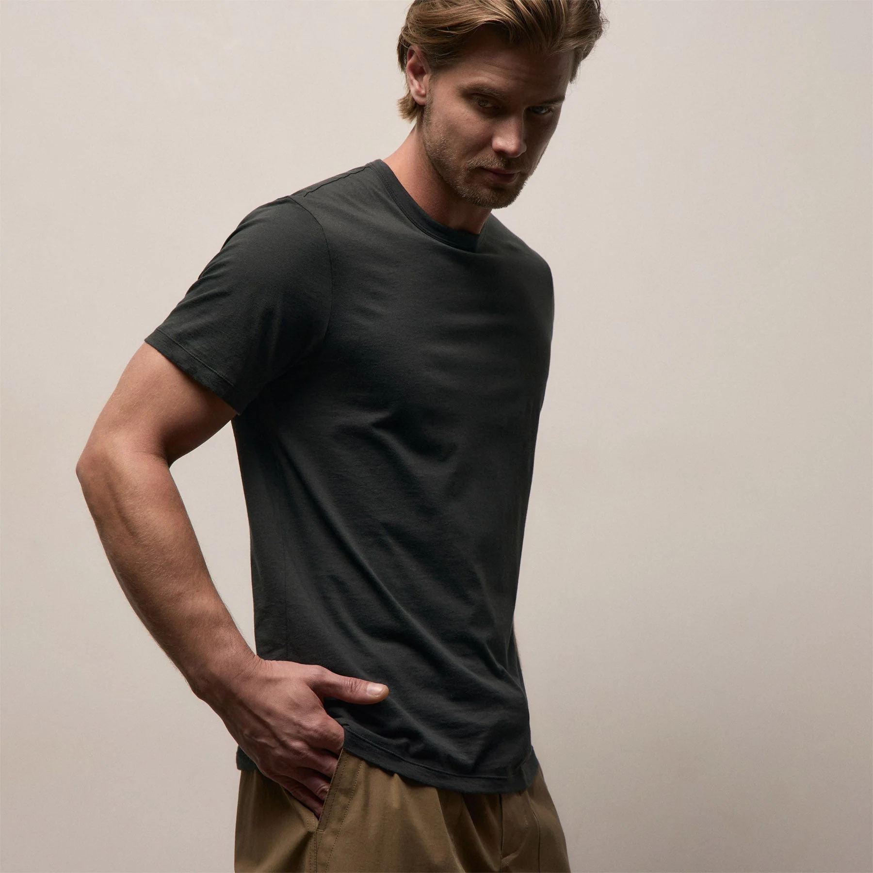 3 Pack Luxe Lotus Jersey Tee - Black/White/Carbon - Image 5