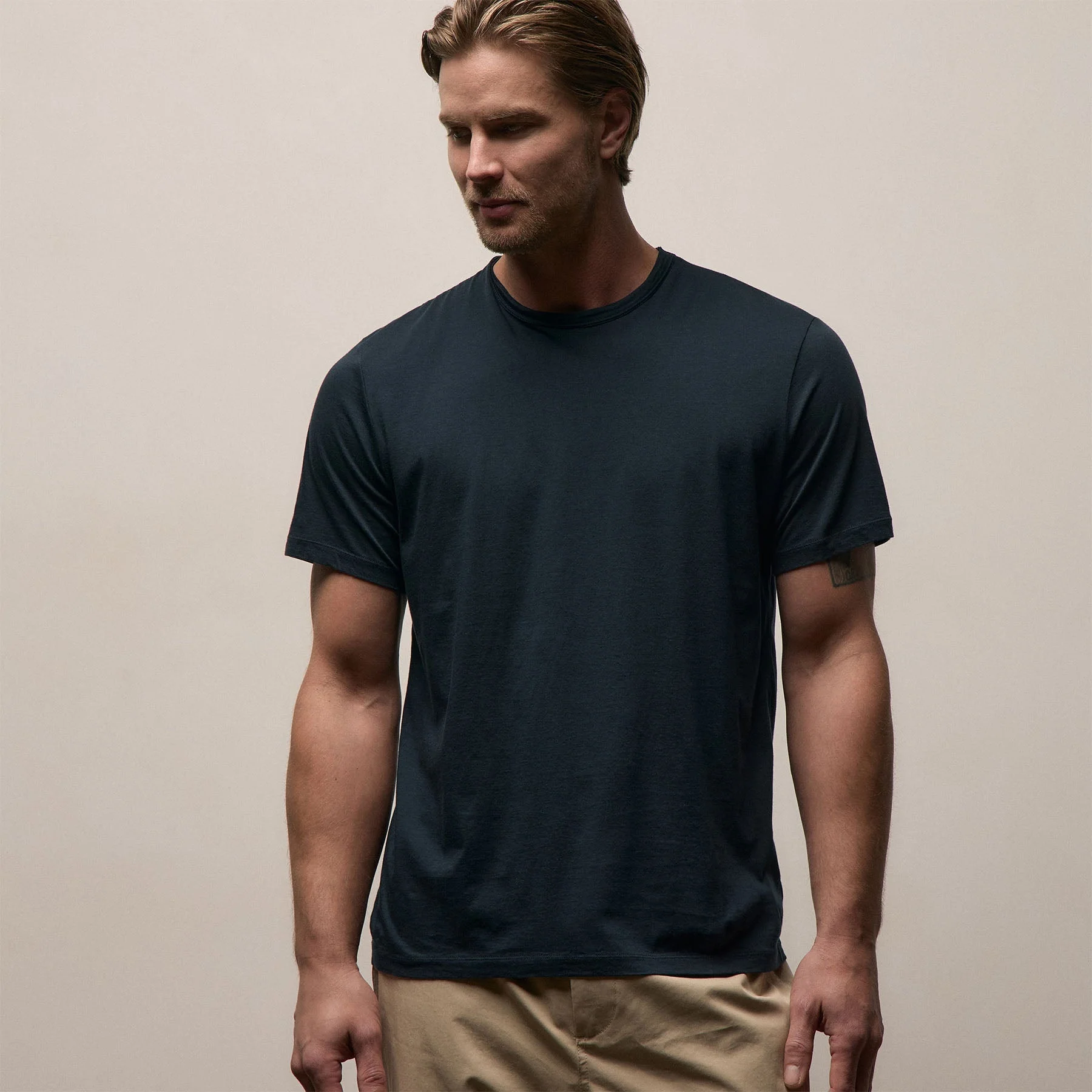 3 Pack Luxe Lotus Jersey Tee - Black/White/French Navy - Image 5