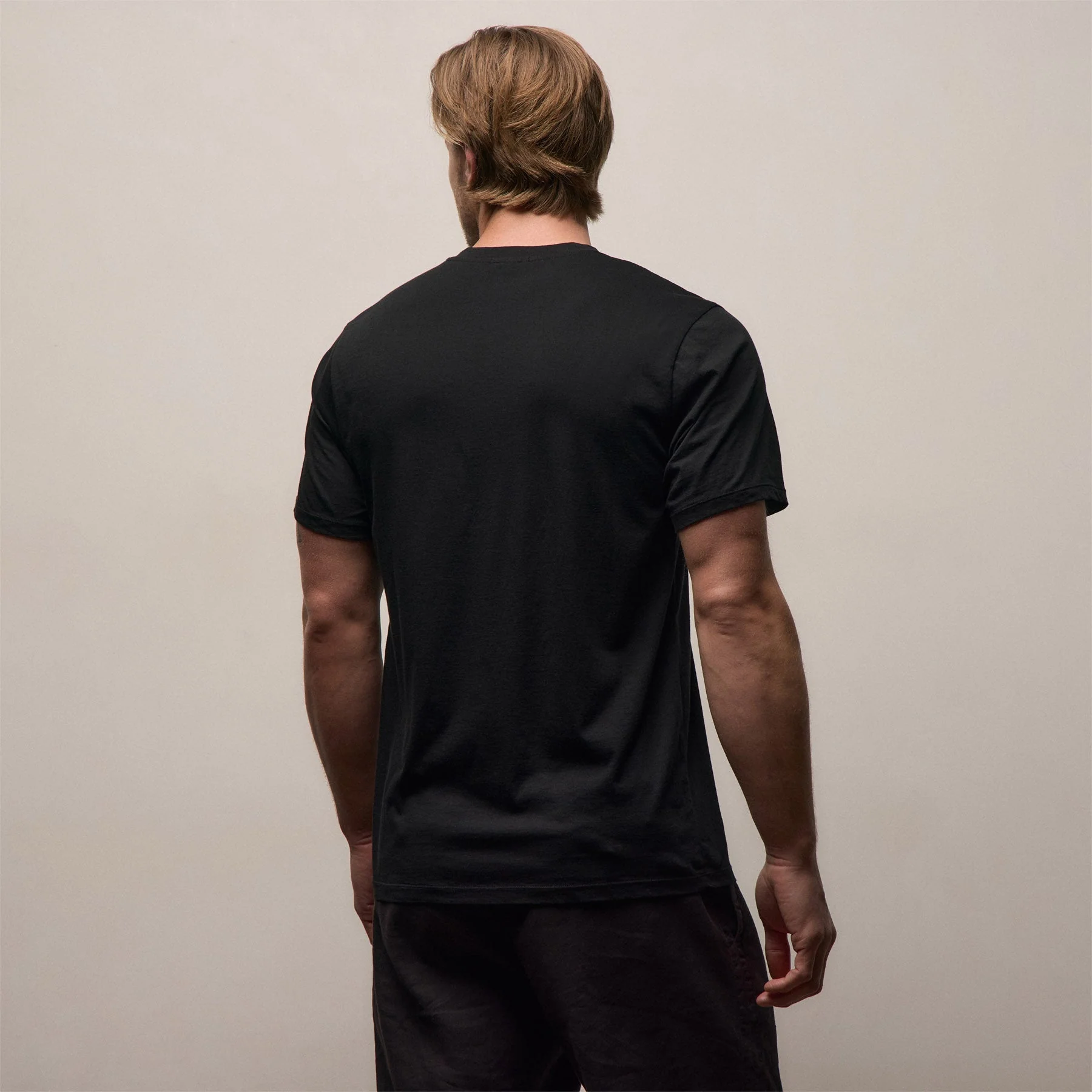 Luxe Lotus Jersey V Neck - Black - Image 4
