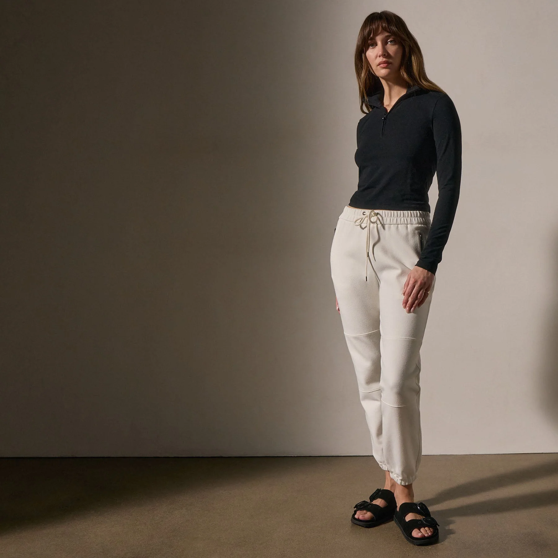 Matte Scuba Track Pant - Ivory - Image 3