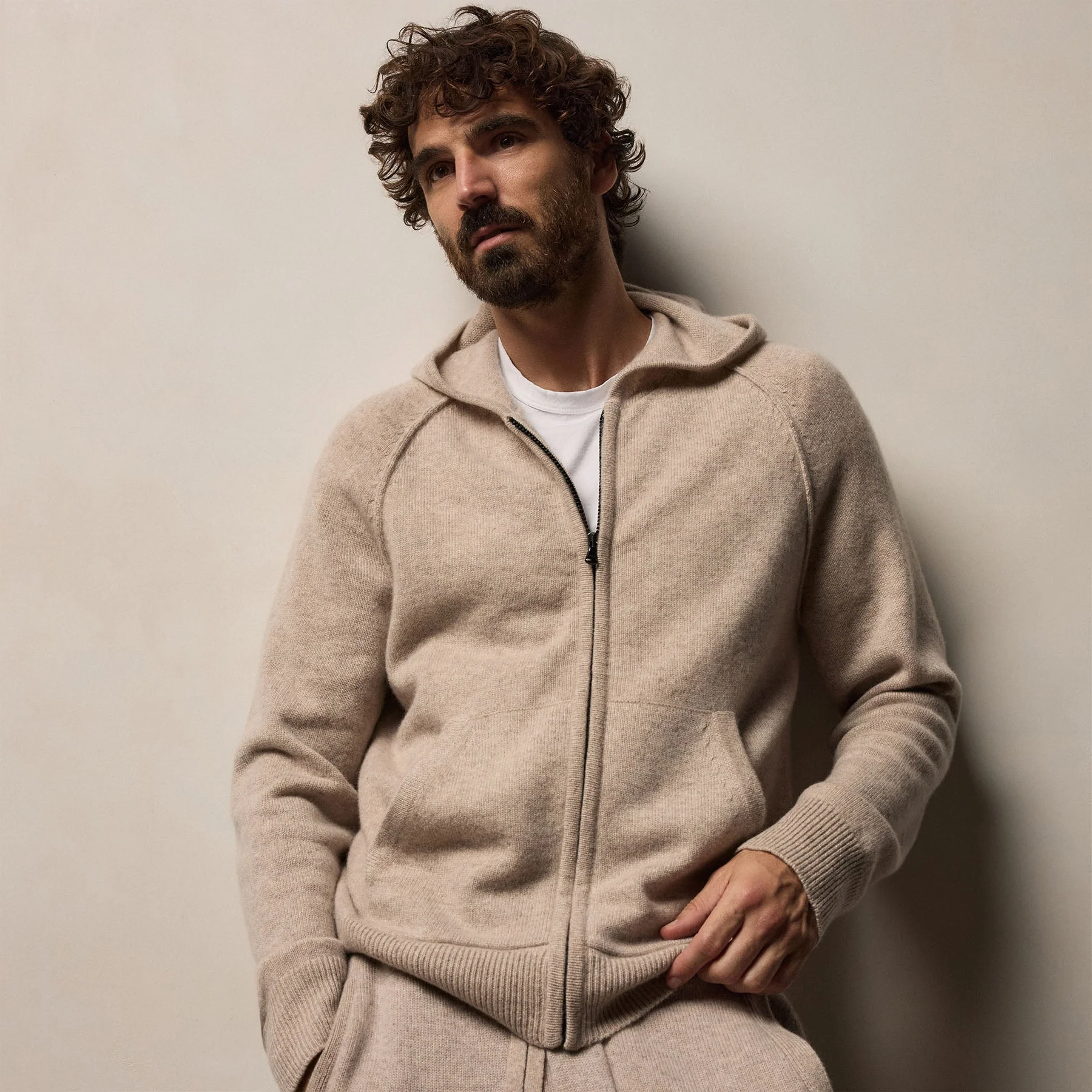 Men's Cashmere Track Suit Gift Set - Stone - Image 5