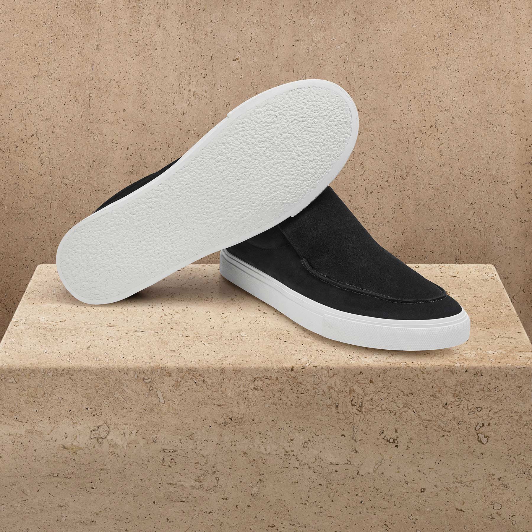 Men's Coastal Suede Slip On - Black - Image 7