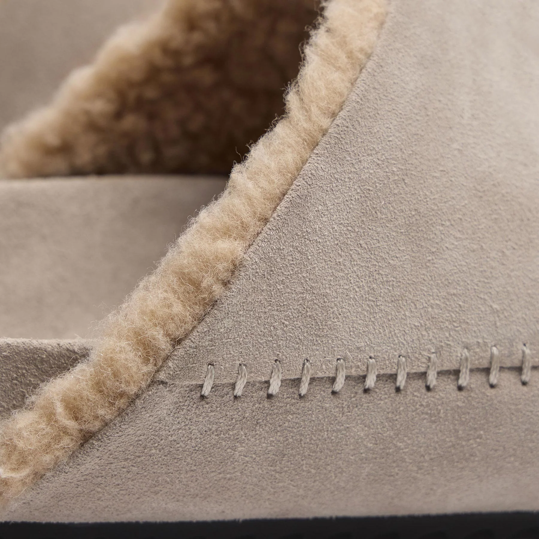 Men's Suede Shearling Clog - Earth - Image 5