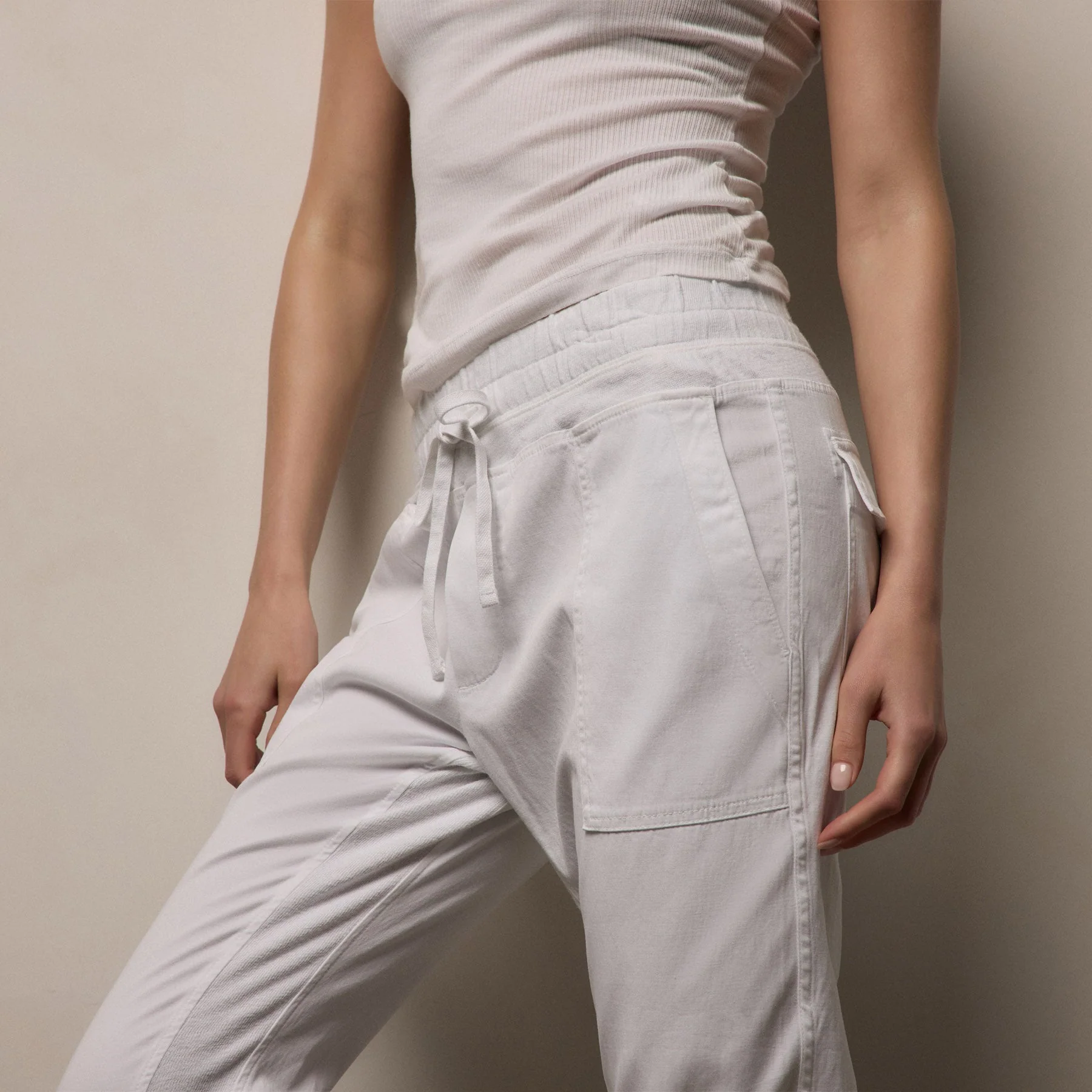 Mixed Media Pant - White - Image 4