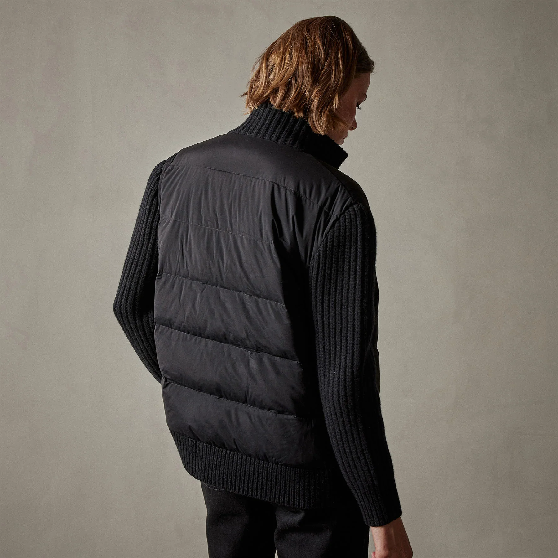 Mixed Media Zip Front Jacket - Black - Image 4
