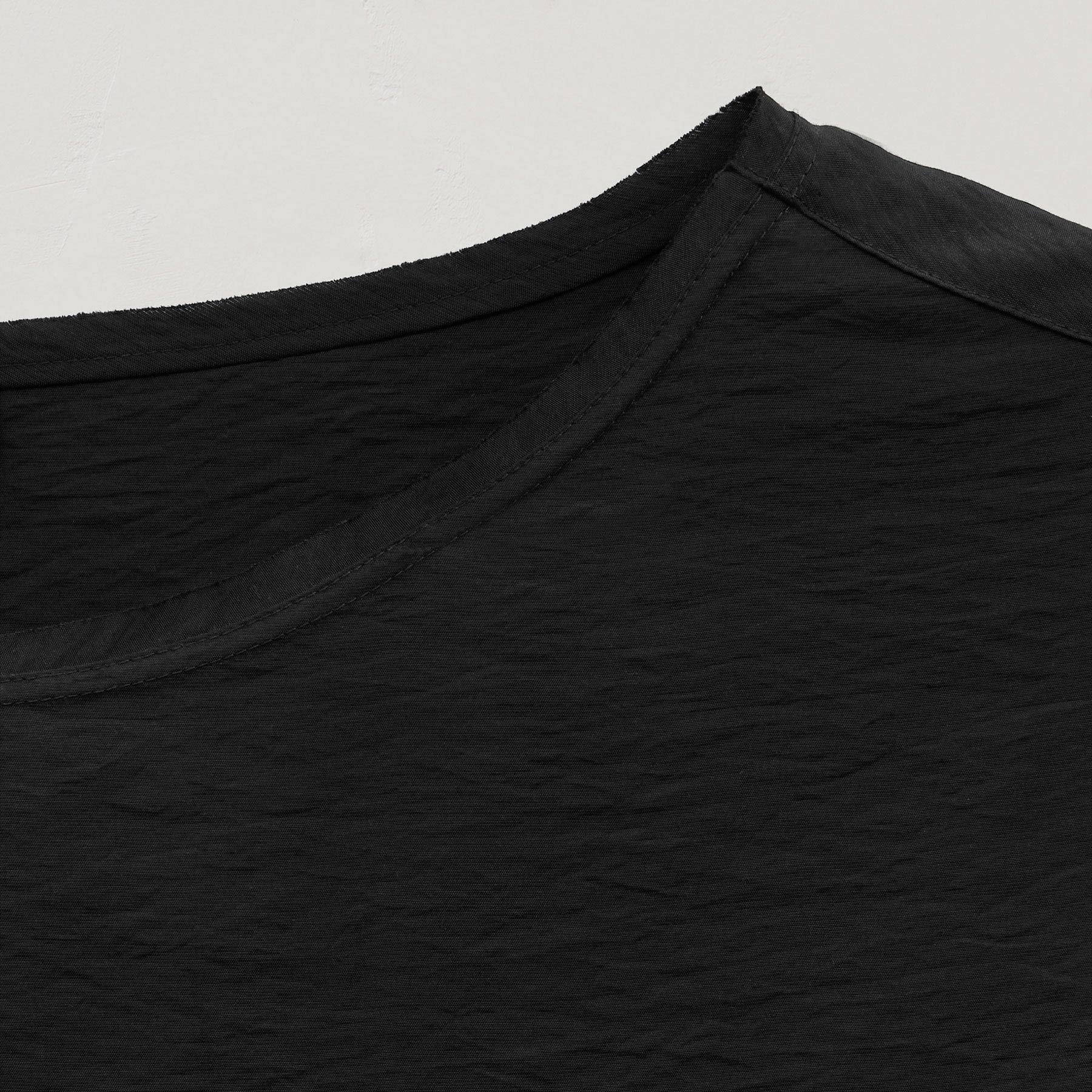 Modal Silk Blend Drop Shoulder Blouse - Black - Image 6