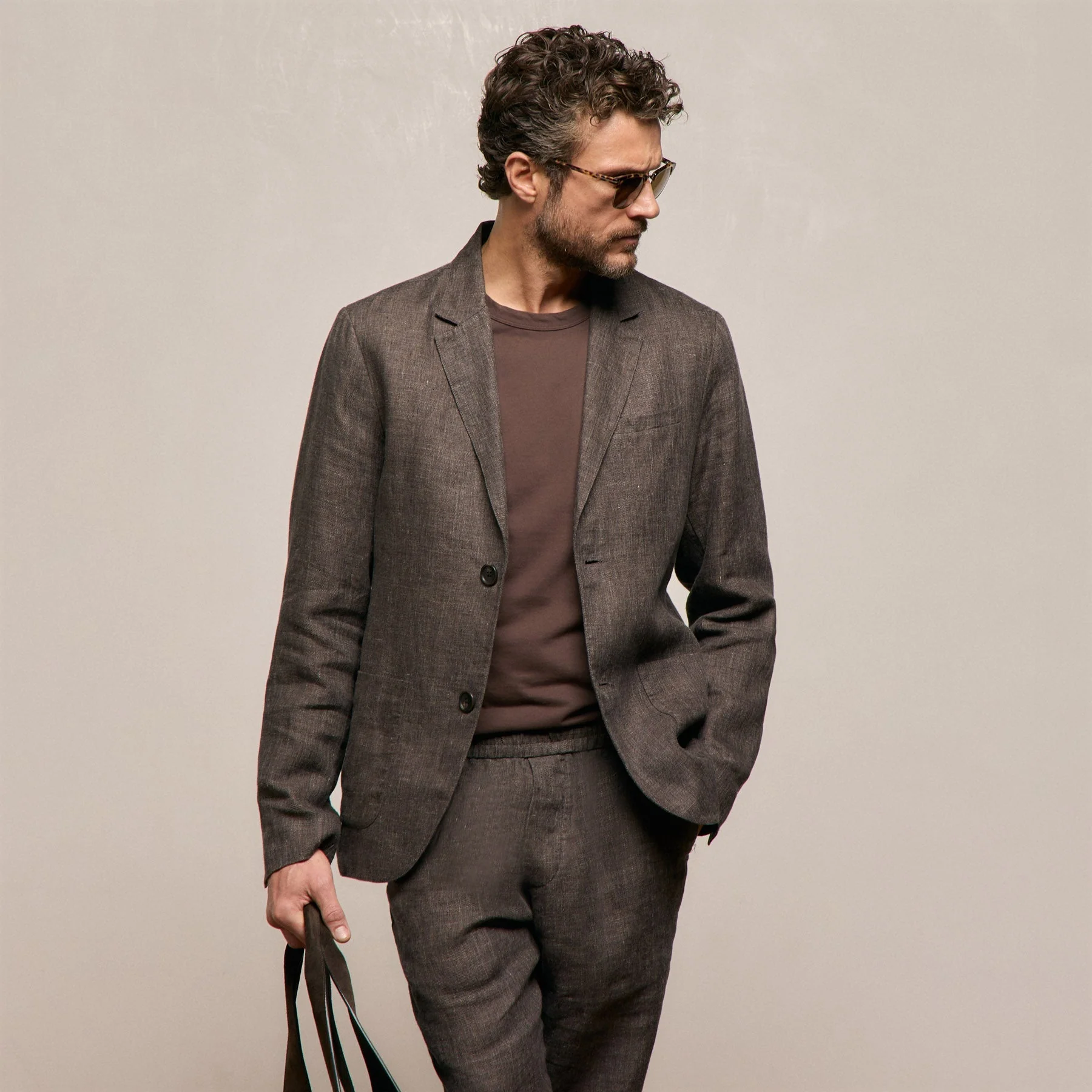 Montecito Linen Blazer - Bark