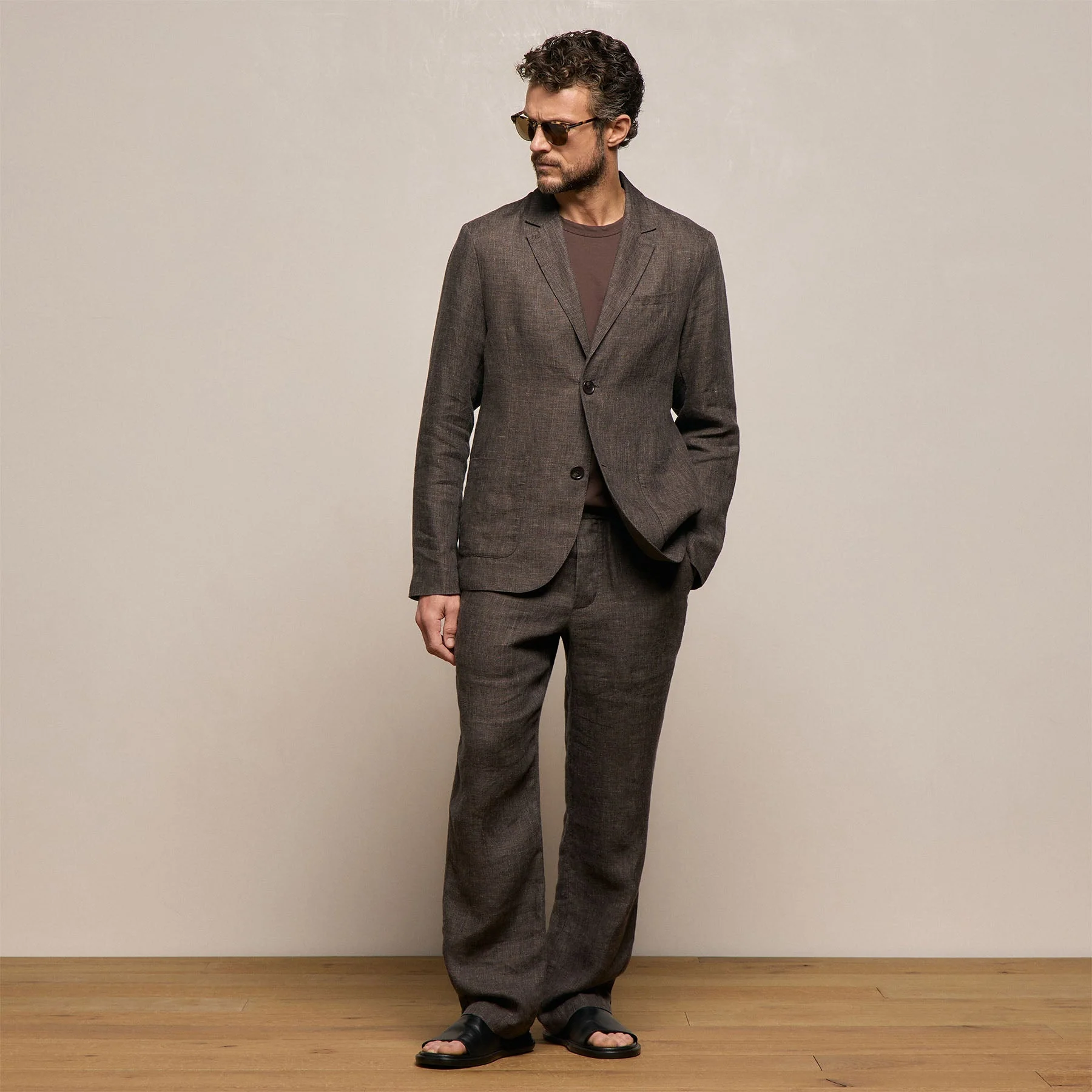Montecito Linen Blazer - Bark - Image 3