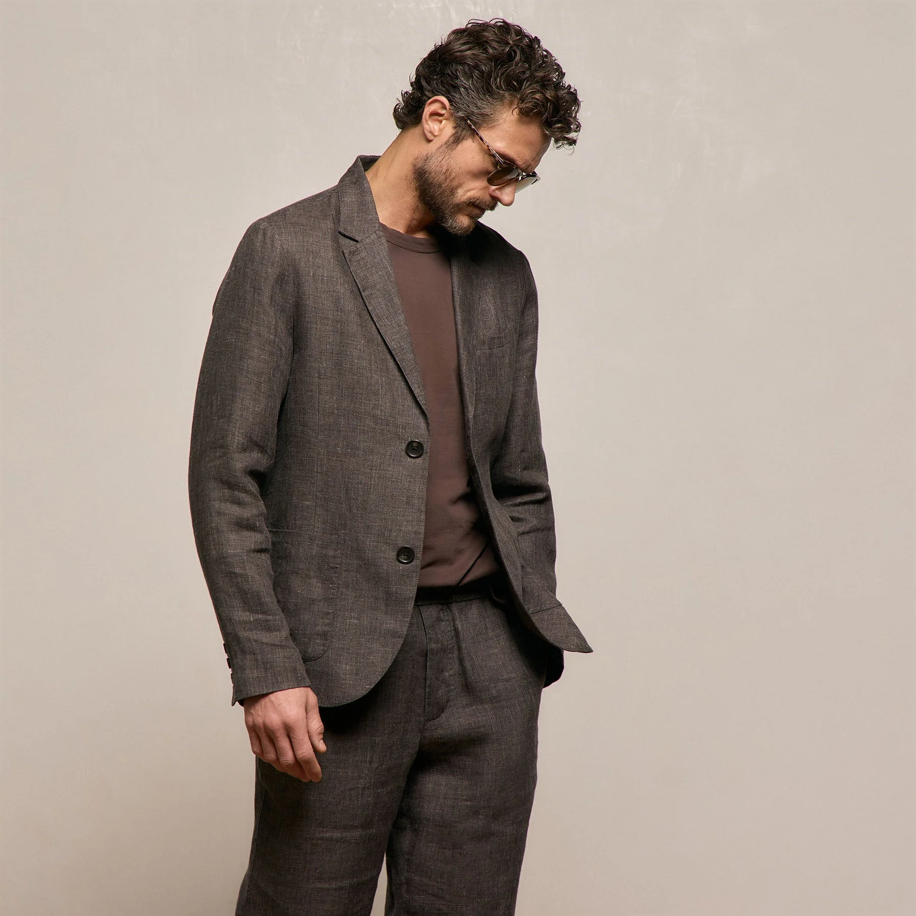 Montecito Linen Blazer - Bark - Image 5