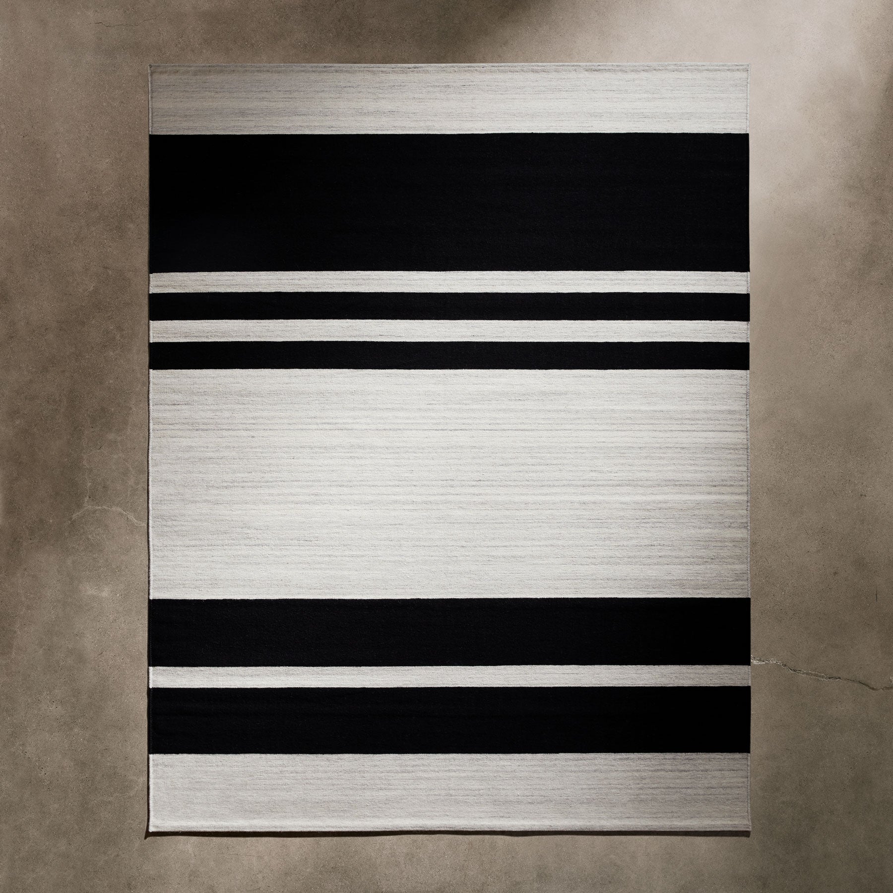 Multi Stripe Area Rug 8Ft X 10Ft - Natural/Black Stripe - Image 3