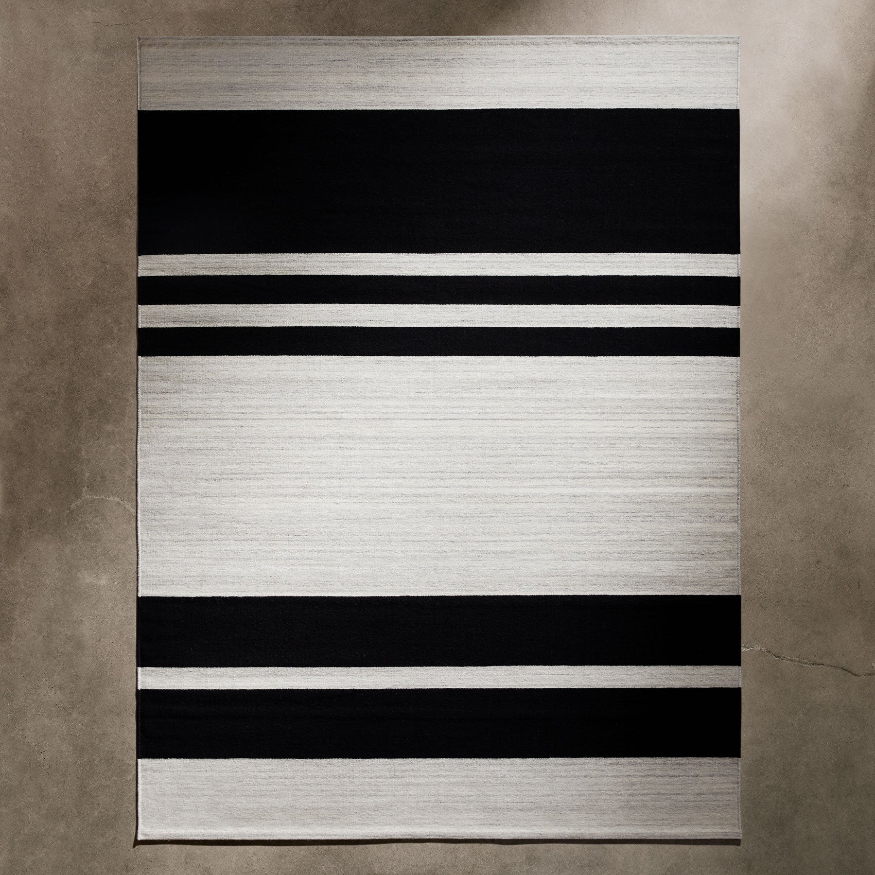 Multi Stripe Area Rug 9Ft X 12Ft - Natural/Black Stripe - Image 3