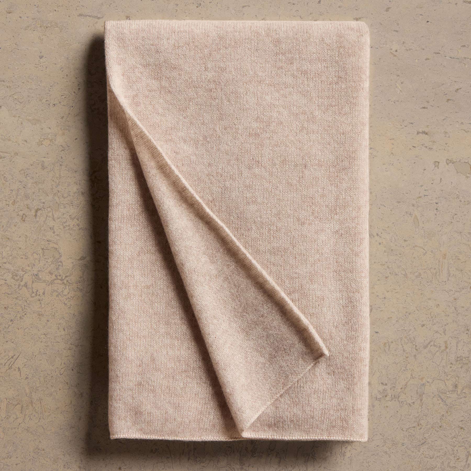 Open Knit Cashmere Scarf - Light Beige - Image 2