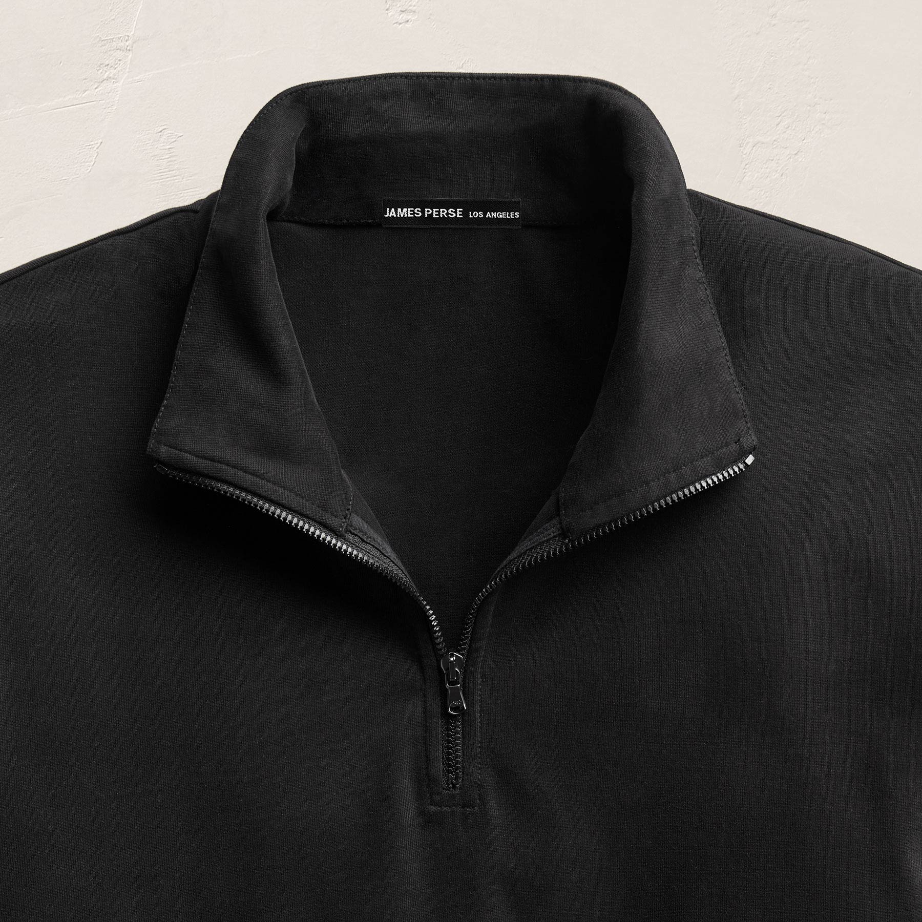 Organic Sueded Jersey Half Zip - Black - Image 7
