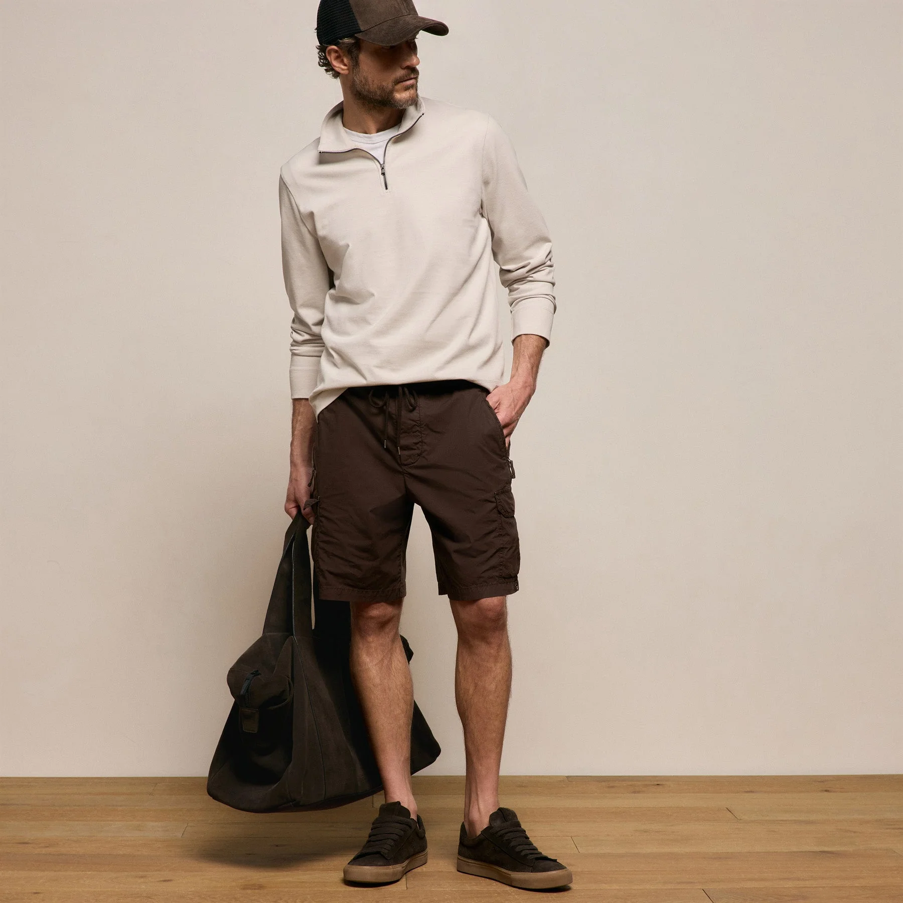 Parachute Poplin Cargo Short - Bark Pigment - Image 5