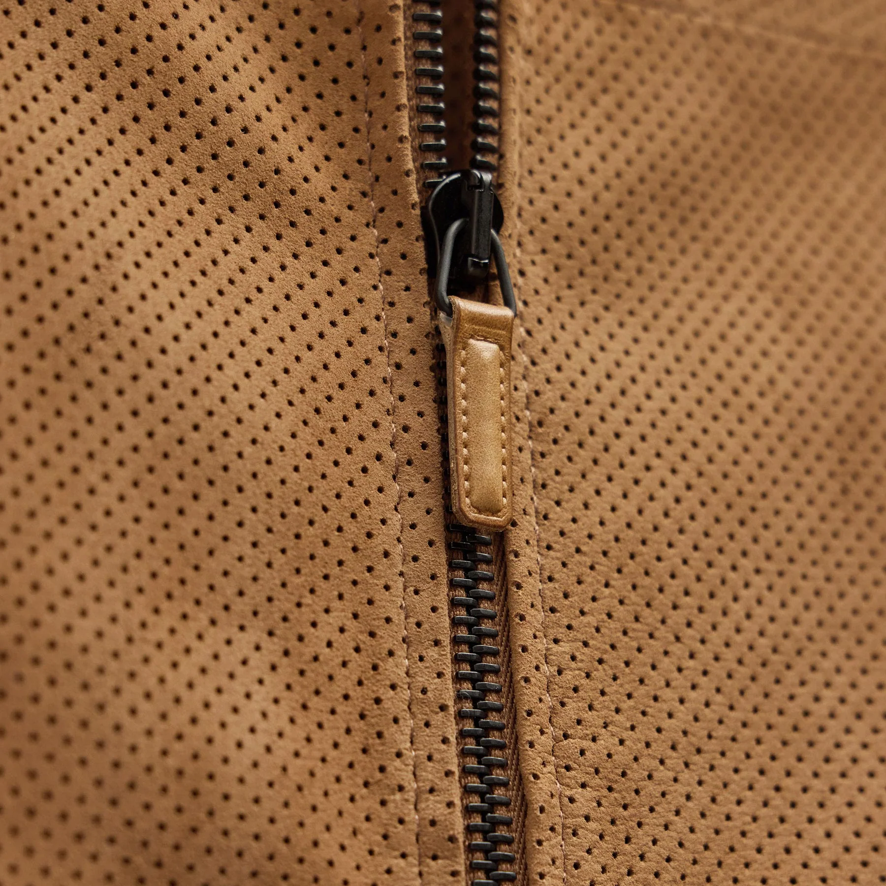 Perforated Suede Sport Jacket - Gingerbread - Image 8
