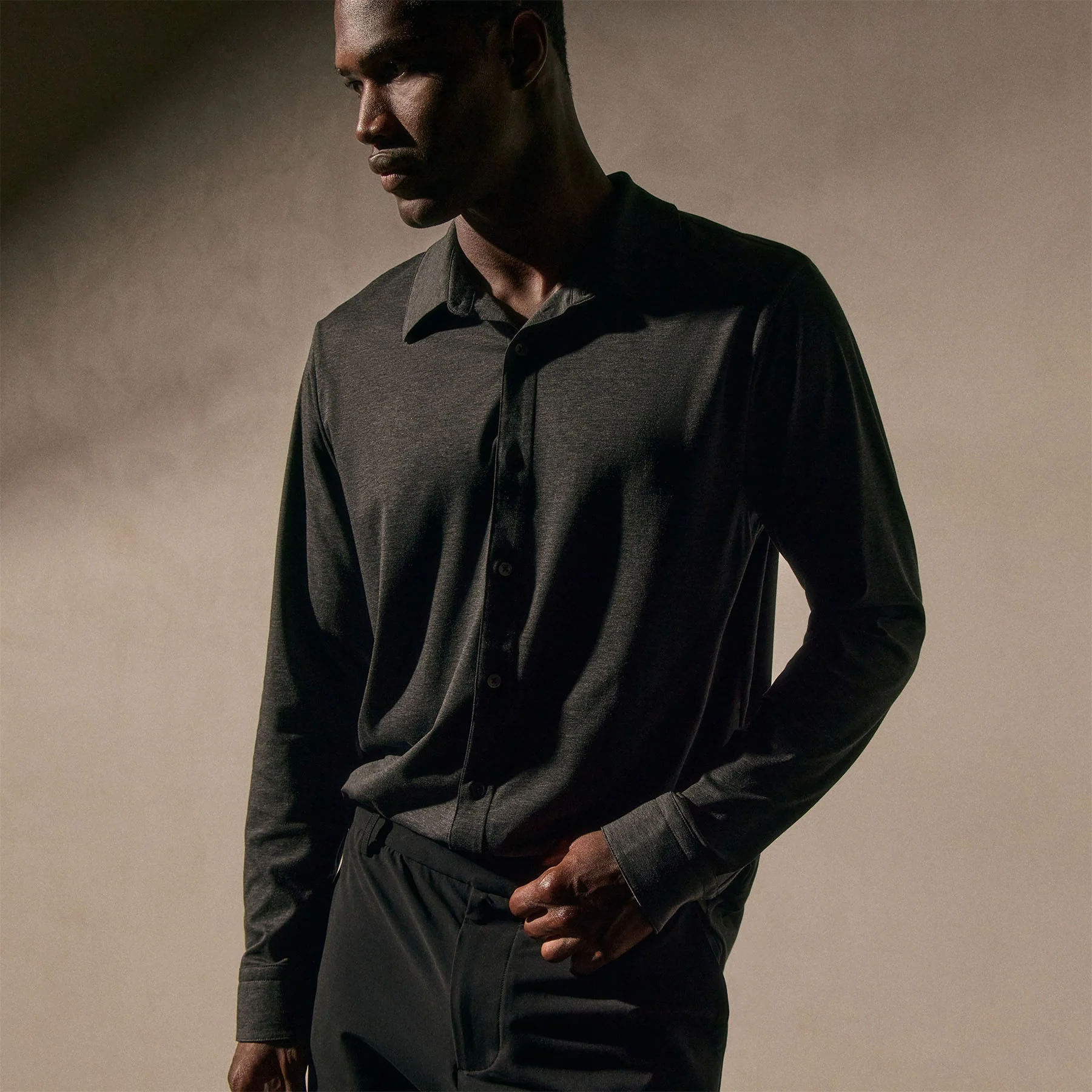 Performance Supima Pique Shirt - Black - Image 3