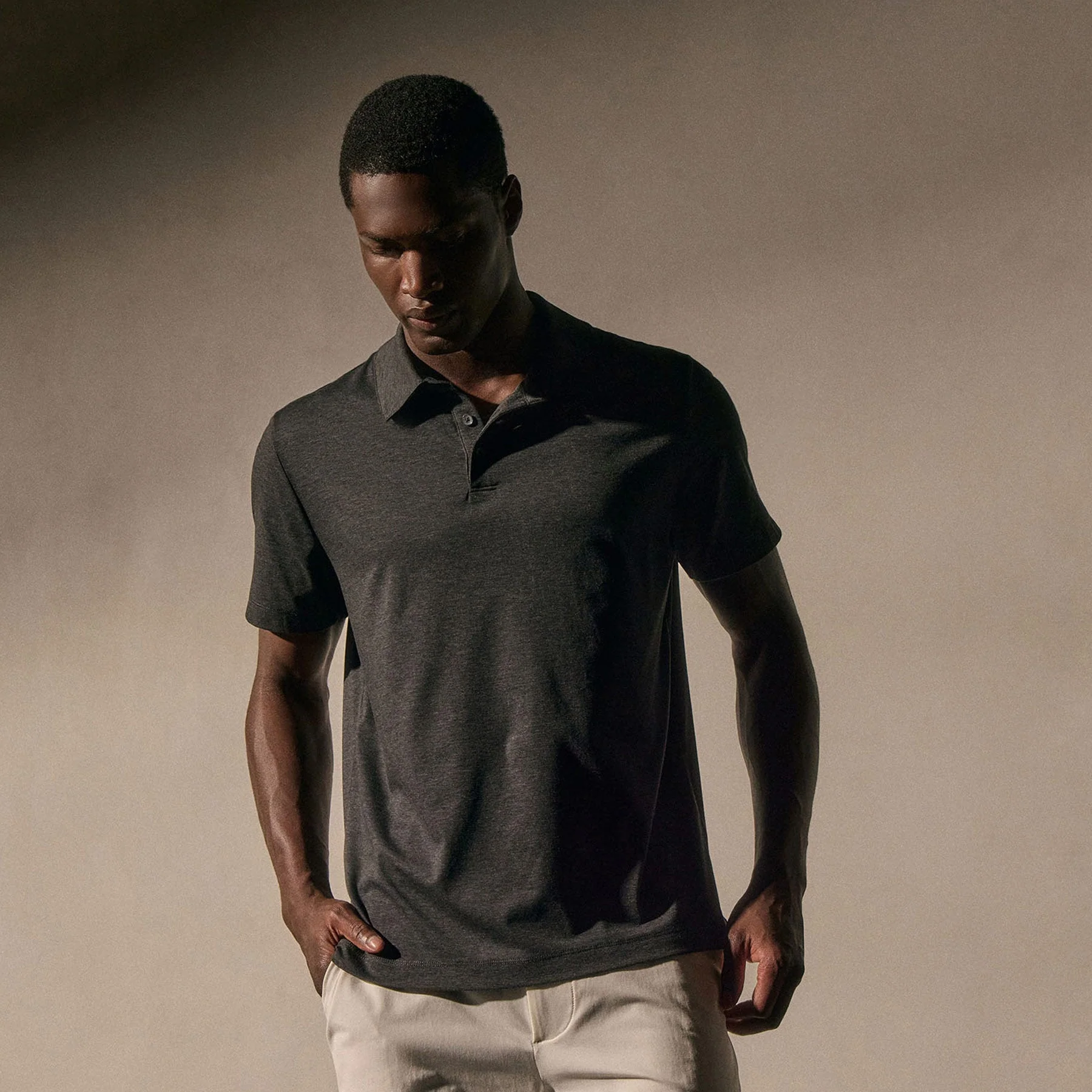 Performance Supima Pique Short Sleeve Polo - Black